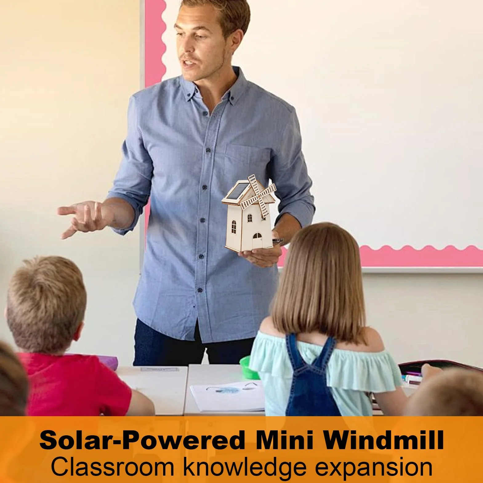 Mini wiatrak zasilany energią słoneczną, przyjazny dla środowiska zestaw modeli solarnych, zabawka edukacyjna, i interaktywne rzemiosło, dla dzieci i dorosłych (8,3 x 7 x 14 cm)