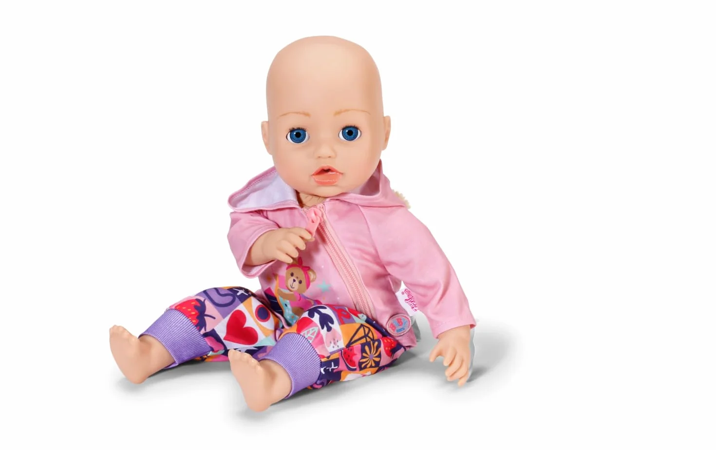 BABY born Strój noworodka z koszulką z długim rękawem, spodnie i kurtka z pluszowymi uszami dla lalek 43 cm, pasuje do zestawu dla noworodków, 837290 Zapf Creation