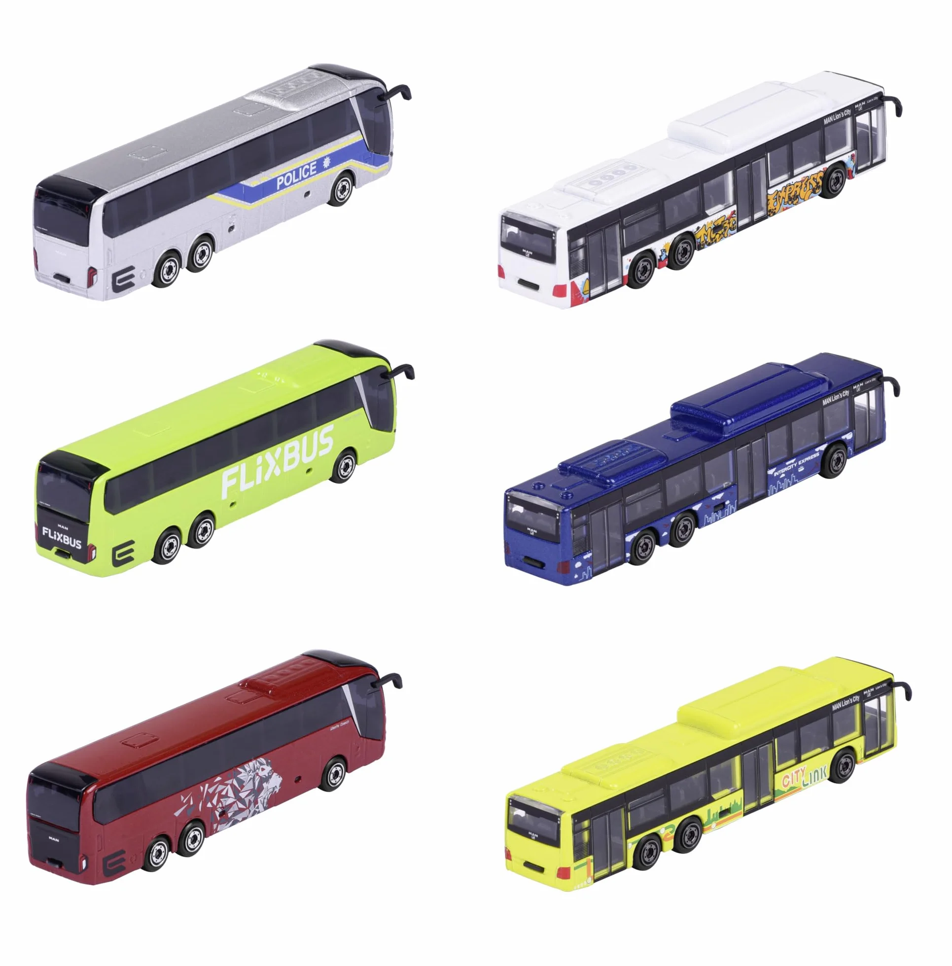 Majorette City Bus Model Autobusu, Wielokolorowy, 13 cm, 212053159