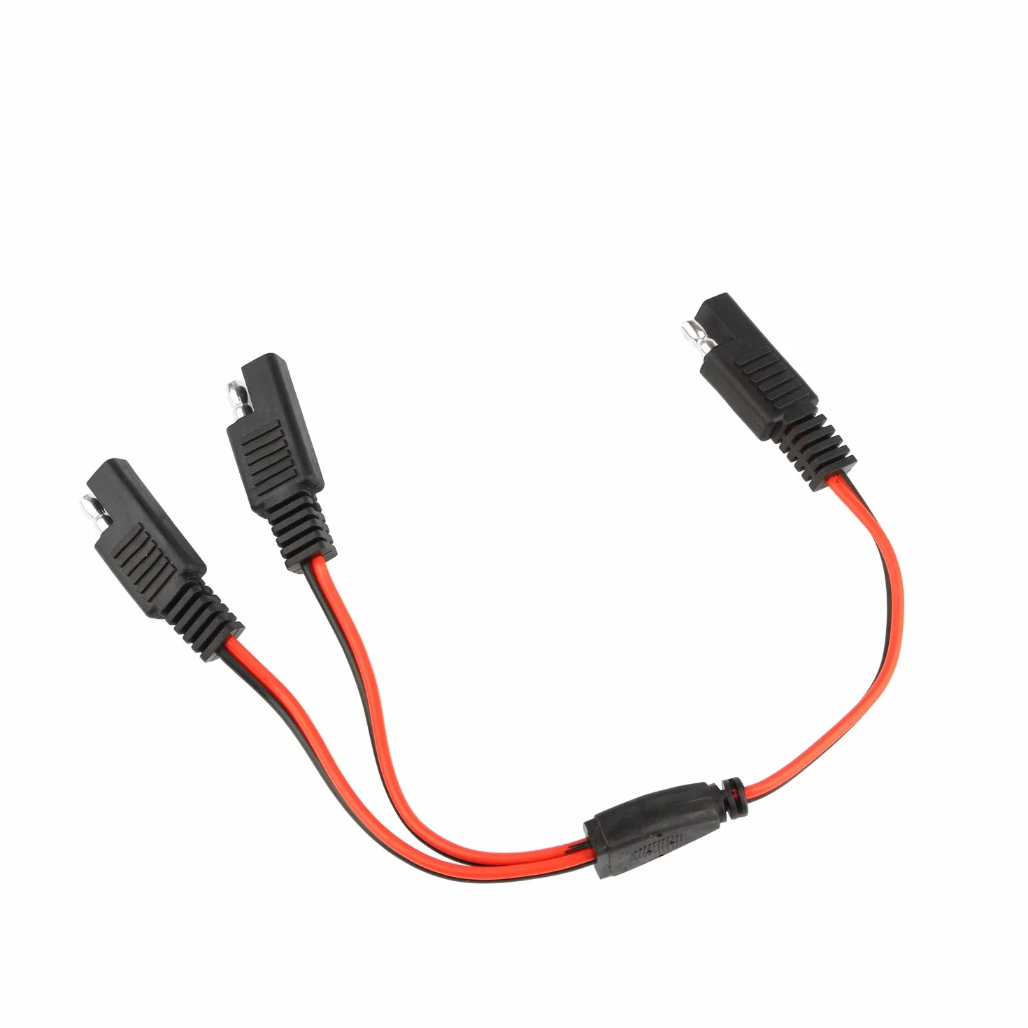SAE DC Power Automotive Connector kabel rozdzielacz Y 1 do 2 SAE przedłużacz wiązka kabli 18 AWG 30 cm