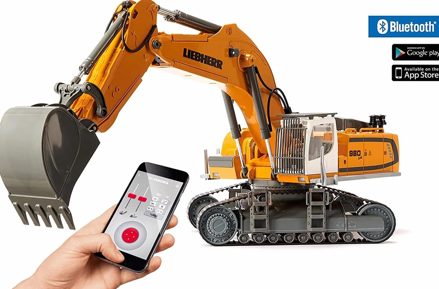 Siku 6741, Liebherr R980 SME Koparka gąsienicowa, Zdalne sterowanie, 1:32, Możliwe sterowanie aplikacją Bluetooth, Bez pilota zdalnego sterowania, Metal,tworzywo sztuczne, żółty