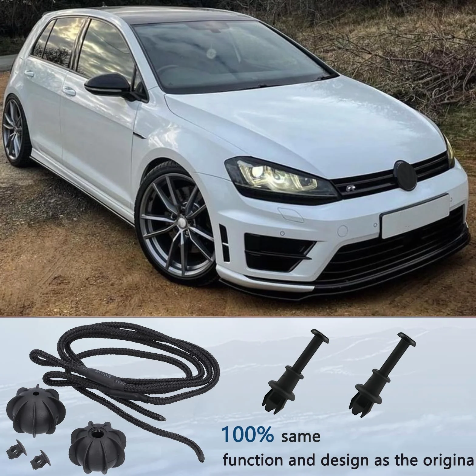2 sztuki taśm mocujących do bagażnika samochodowego, uniwersalne taśmy mocujące, osłona bagażnika, do VW Golf 6 5 4 MK6 GTI R20, długość kabla 50 cm