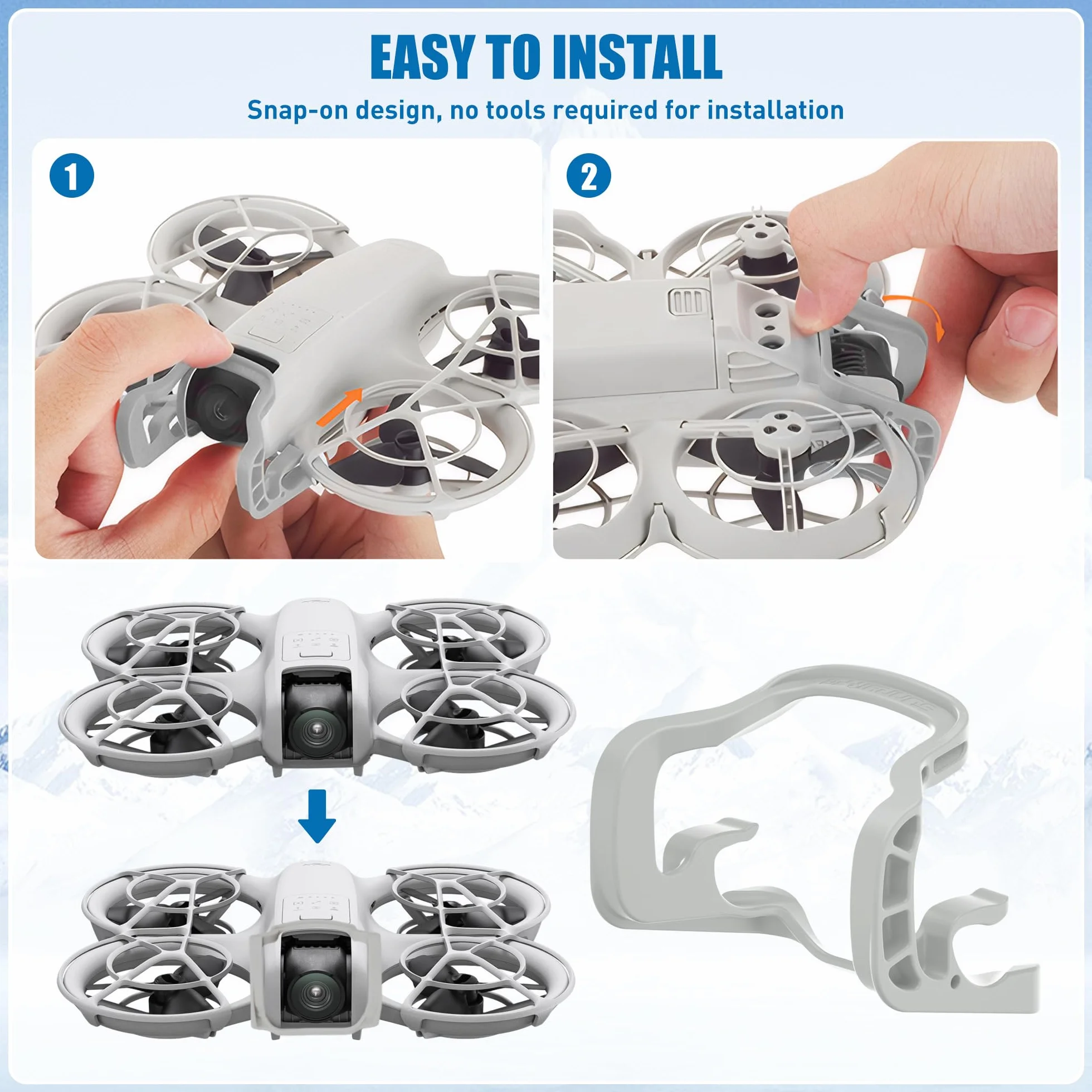 Gimbal Bumper Guard do DJI Neo, akcesoria, ochrona przed kolizją, zderzak, listwa ochronna do drona DJI Neo Fly Combo, akcesoria (szary)