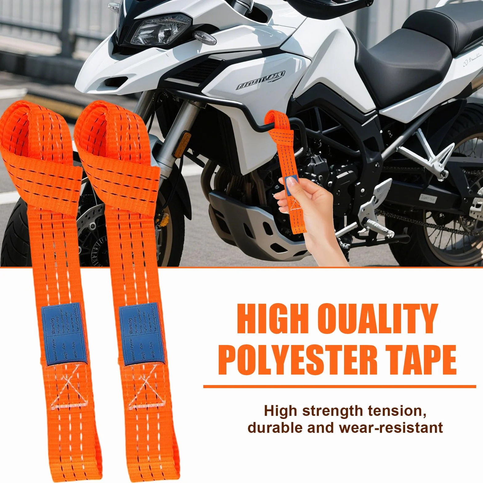 Pasy mocujące 6 sztuk 43,8 x 3,8 cm 1000 kg do motocykla ATV UTV