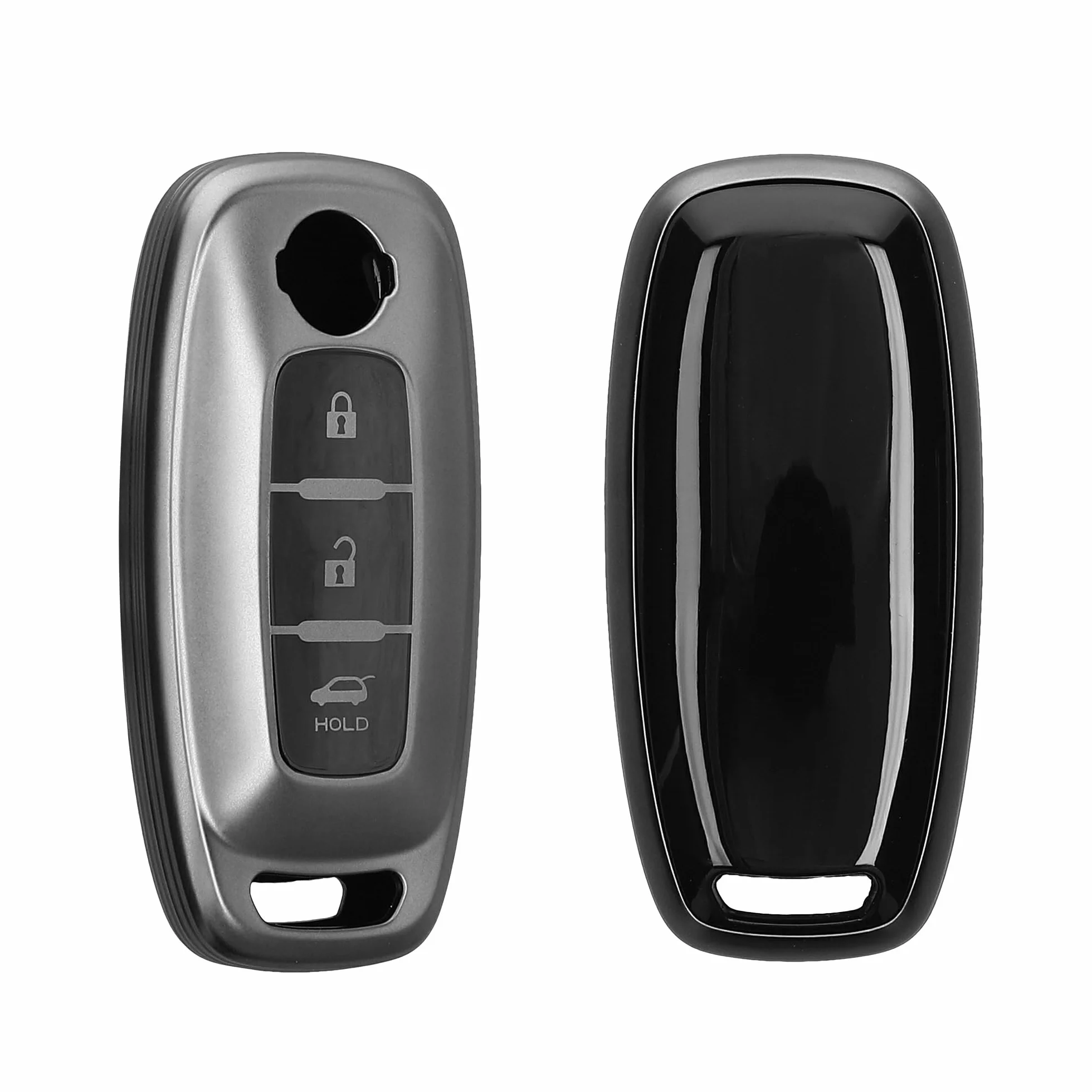 kwmobile Pokrowiec na klucze kompatybilny z Nissan 3-Button Ariya B6 B9 X-trail T33 Qashqai - miękkie etui ochronne na kluczyki samochodowe TPU - czarny matowy/czarny