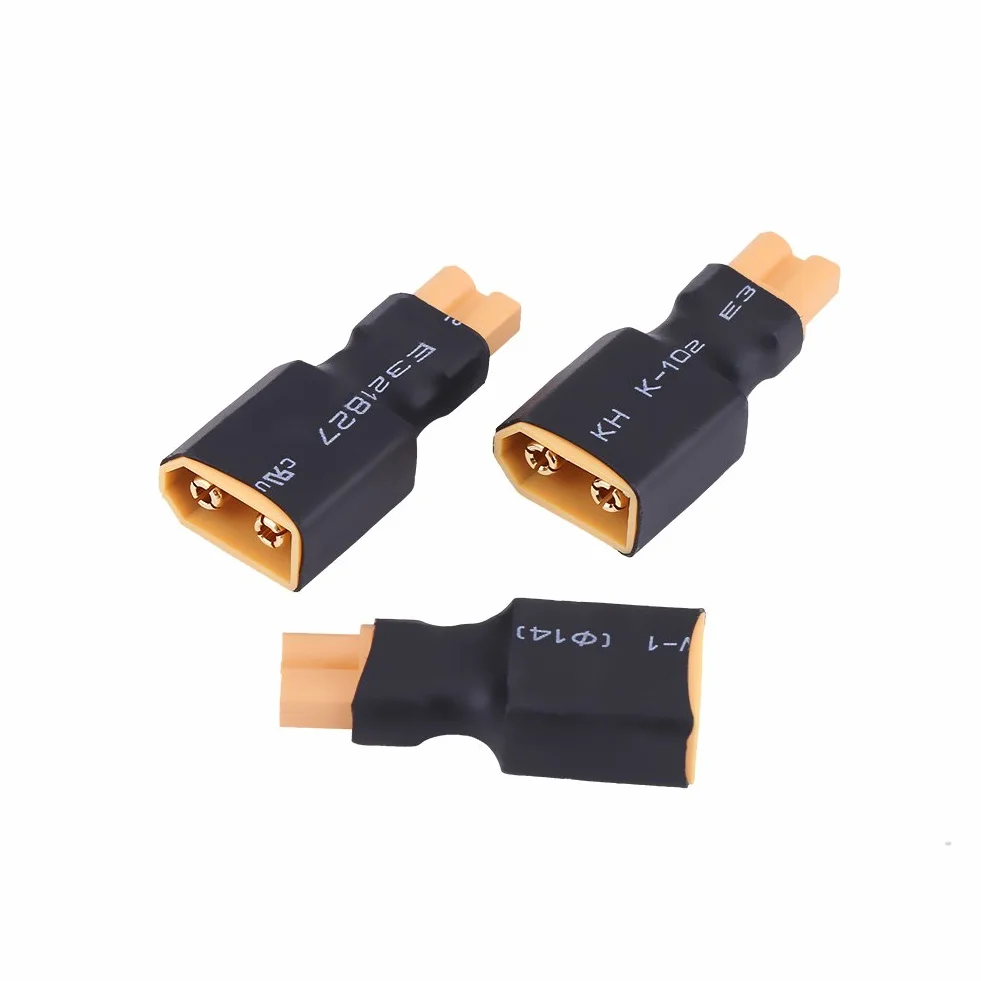 5 szt.RC Drone Adapter męski, XT30 do XT60 konwerter baterii męski (XT30 żeński na XT60 męski)