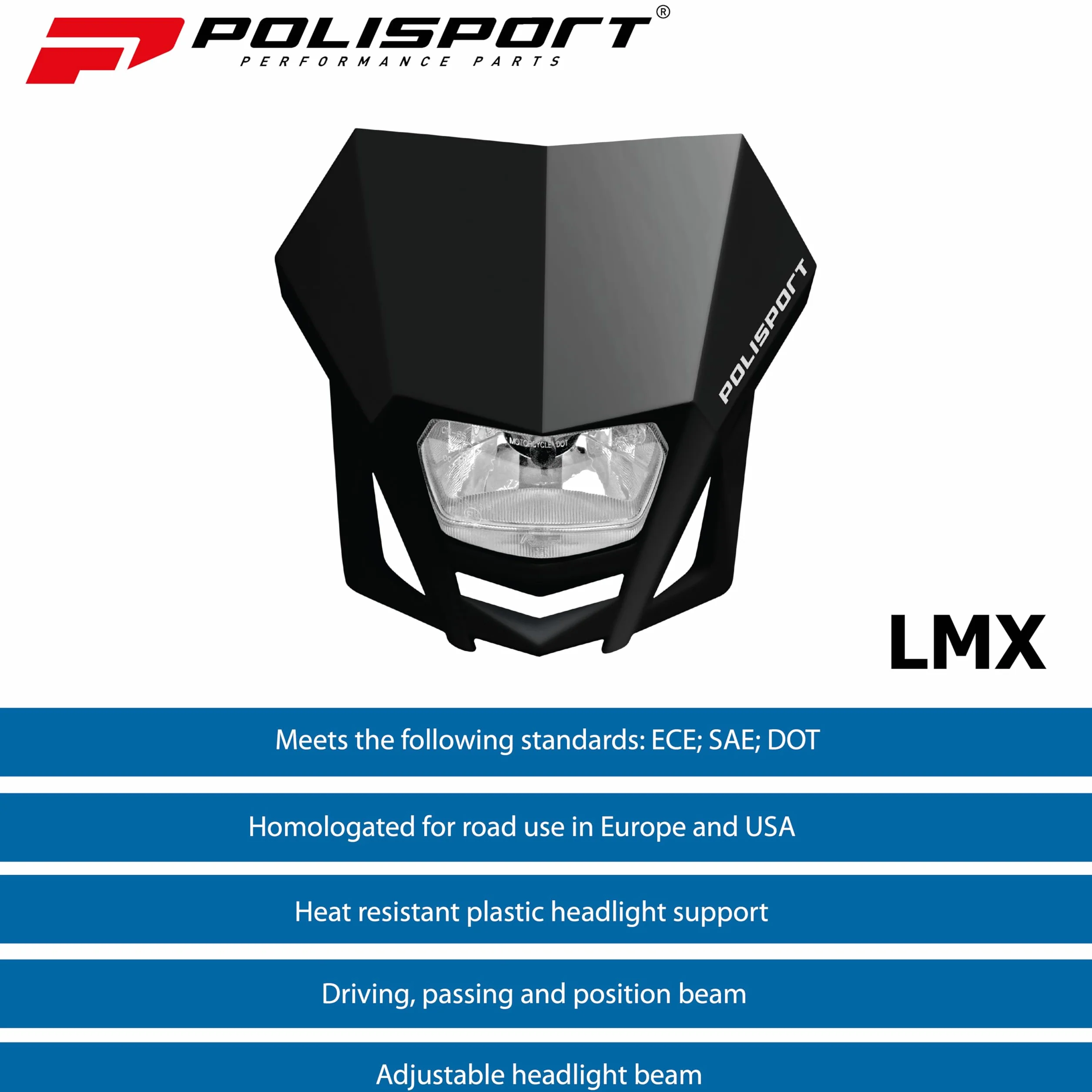 Polisport 8657600002 Reflektor LMX polipropylen lampa halogenowa czarny