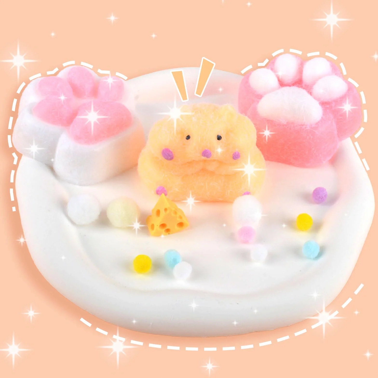 Zestaw 3 zabawek dla chomika, taba, squishy, dla dzieci i dorosłych, zestaw dla chomików lękowych, przenośny, taba, squishy, zestaw upominkowy
