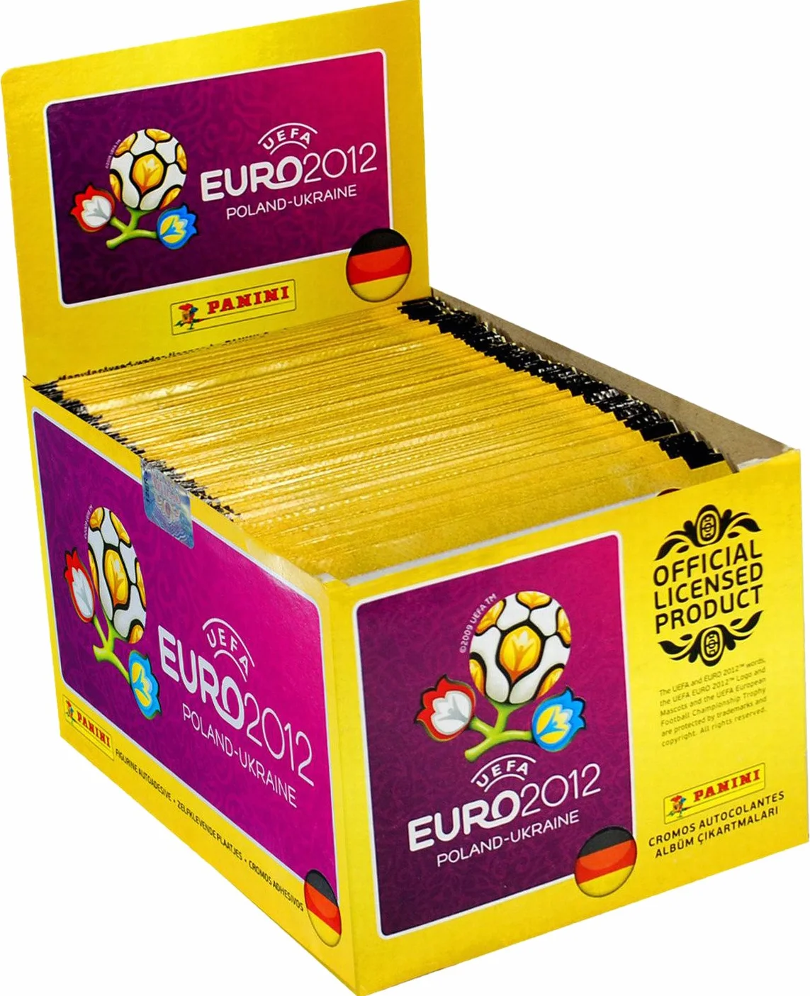 Panini 000603S – UEFA Euro 2012 naklejka kolekcjonerska na wyświetlacz, 100 torebek z 5 naklejkami, oryginalna wersja niemiecka