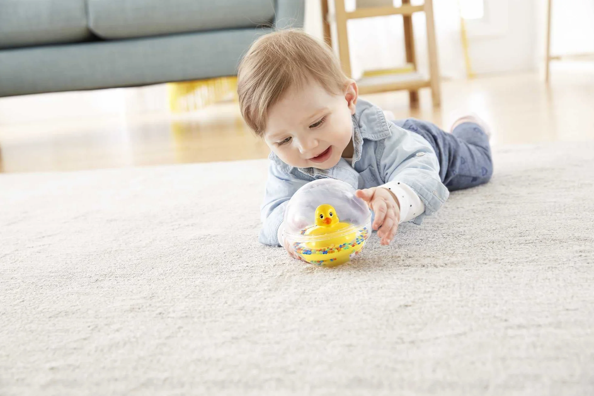 Fisher-Price Wodni przyjaciele Kąpielowa kaczuszka Zabawka aktywizująca do raczkowania dla dzieci od 3 miesiąca, 75676