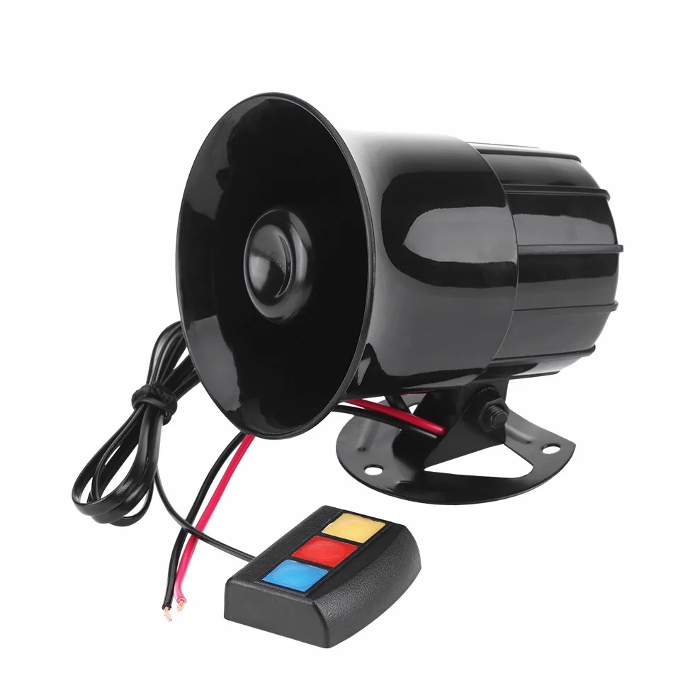 Qiilu QL04306 12V 30 W Car Motorcycle Alarm Warning Syrena Horn 3 Sound Głośnik