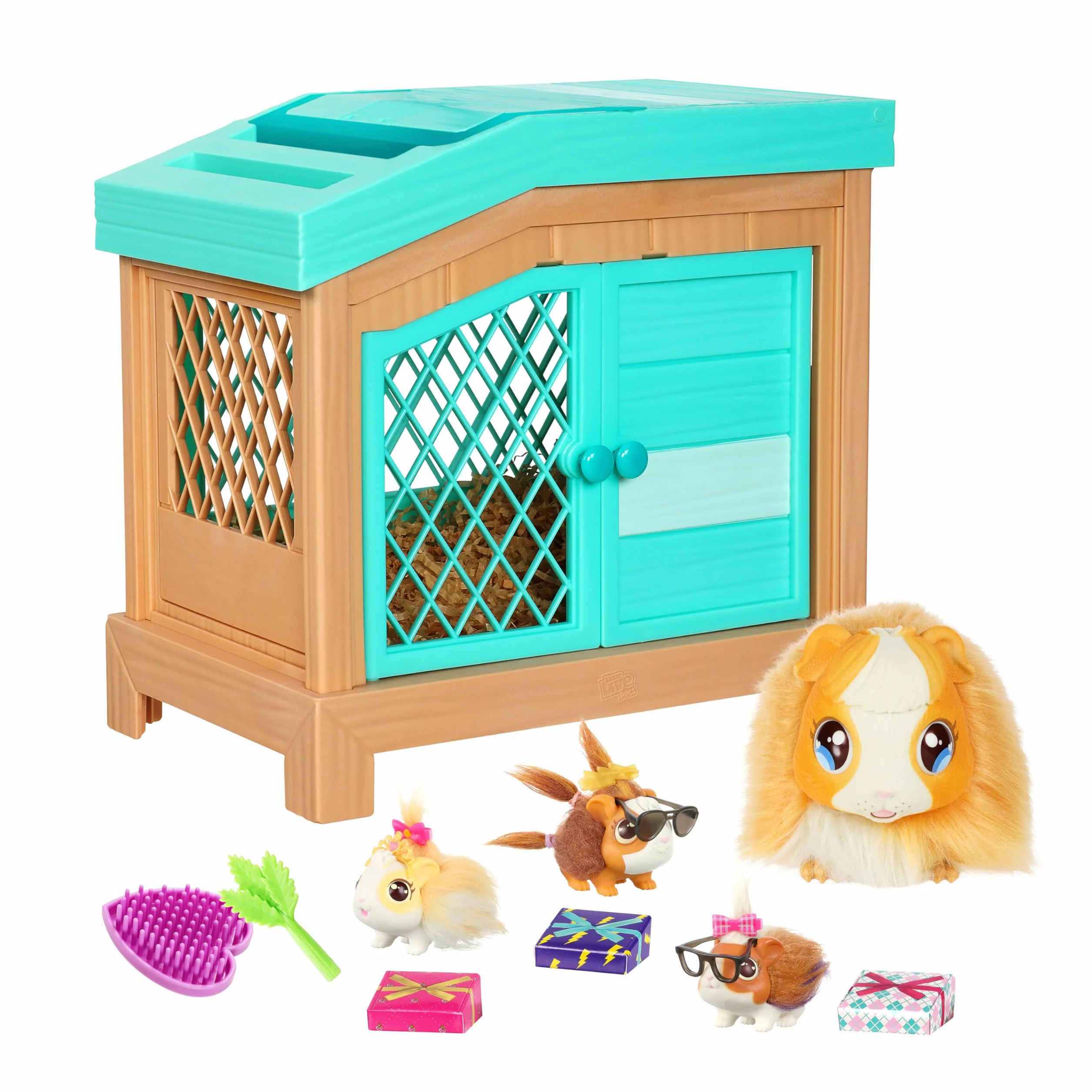 Little Live Pets - Mama Suprise Hamster Playset - 1 Mama, 3 Babies - Interactive Toy.