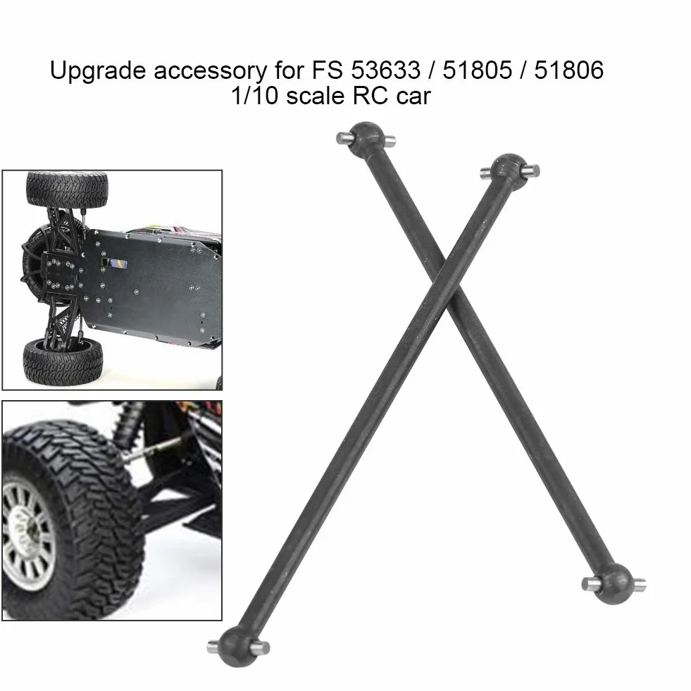 Dilwe RC wały napędowe samochodowe, 2 sztuki, 101 mm, metalowe wały napędowe do FS 53633/51805/51806 1/10 akcesoria RC (czarne)