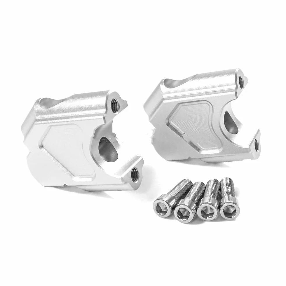 Mostek kierownicy motocykla Pasuje do BMW F800GS F800GT F 800 GS ADV GT kierownica motocykla Riser uchwyt zaciskowy przedłużyć uchwyt do podnoszenia(Silver-No logo)