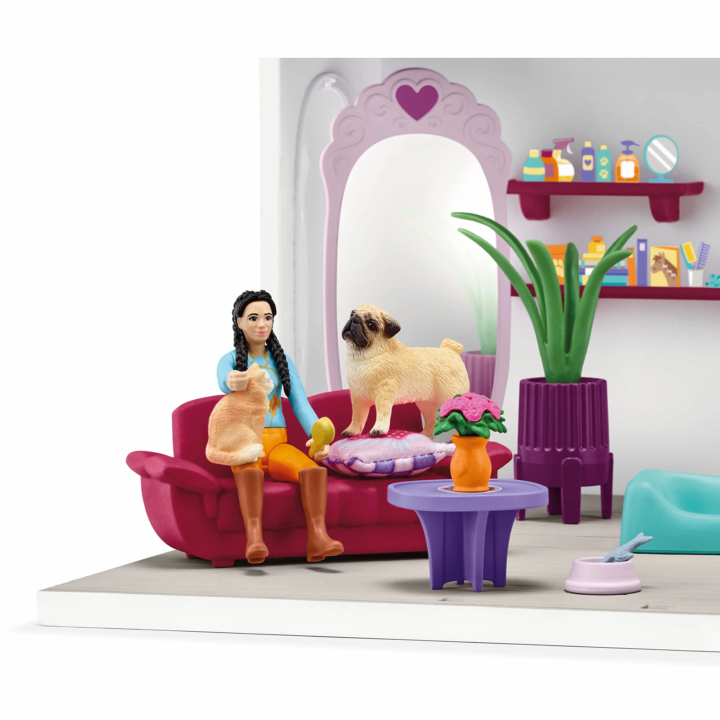 schleich 42614 Salon piękności dla zwierząt, od 4 lat, HORSE CLUB Sofia's Beauties - Zestaw do zabawy, 18 kawałki