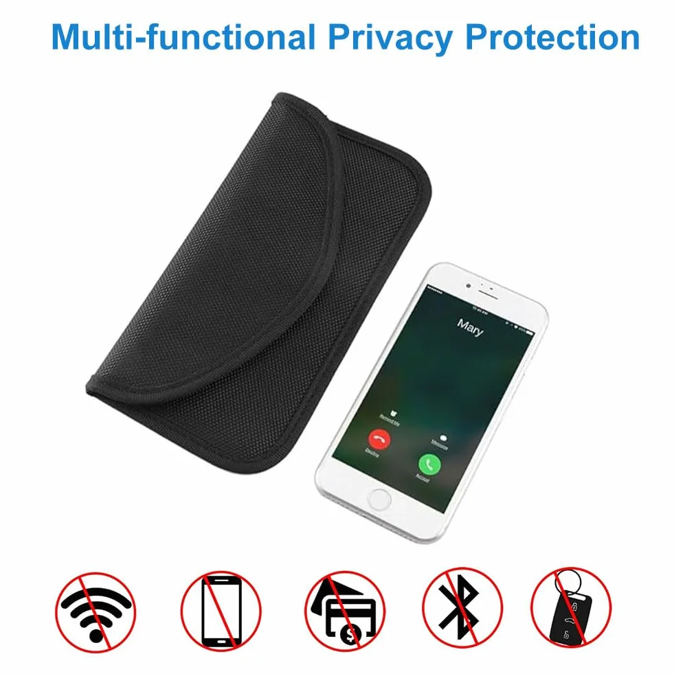 Etui blokujące sygnał Faraday Pouch, etui blokujące sygnał RFID, etui ochronne na kluczyk samochodowy, 10 cm x 19 cm