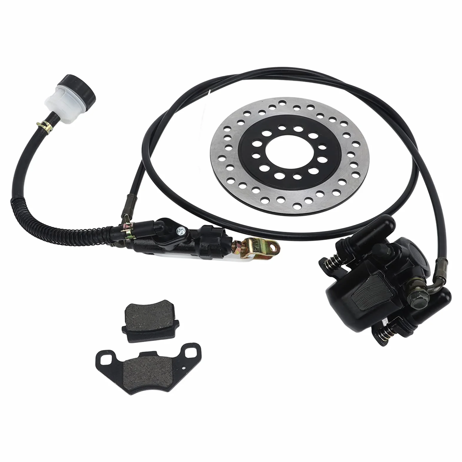 Go Kart Hamulce Master Cylinder Kit Tylny Hydrauliczny Zacisk Hamulcowy Tarcza Wirnik Klocki