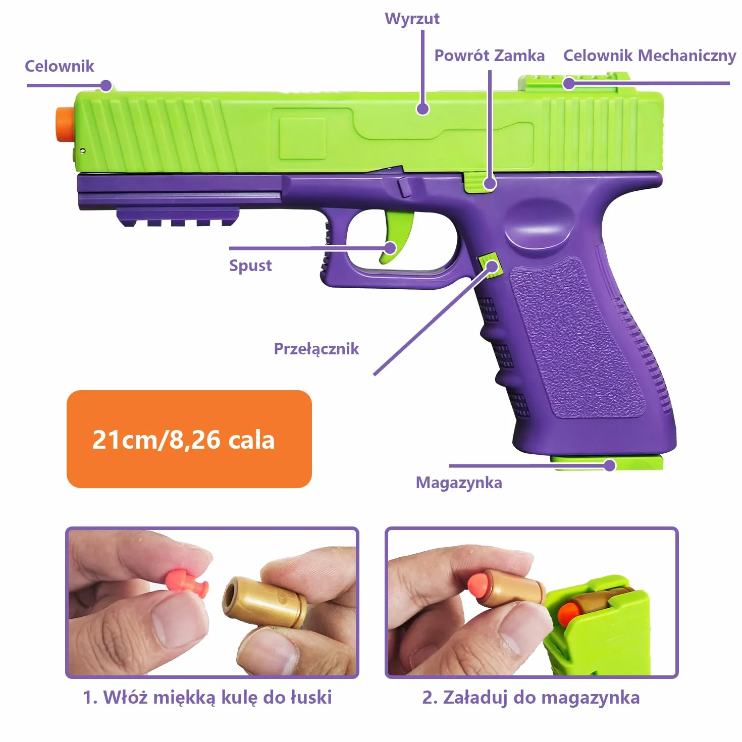 Zabawkowy pistolet, pistolet dla dzieci, zabawka z tworzywa sztucznego, zabawka, broń dla dzieci, Mechaniczny automatyczny pistolet do zabawek，pedagogiczna gra strzelanie
