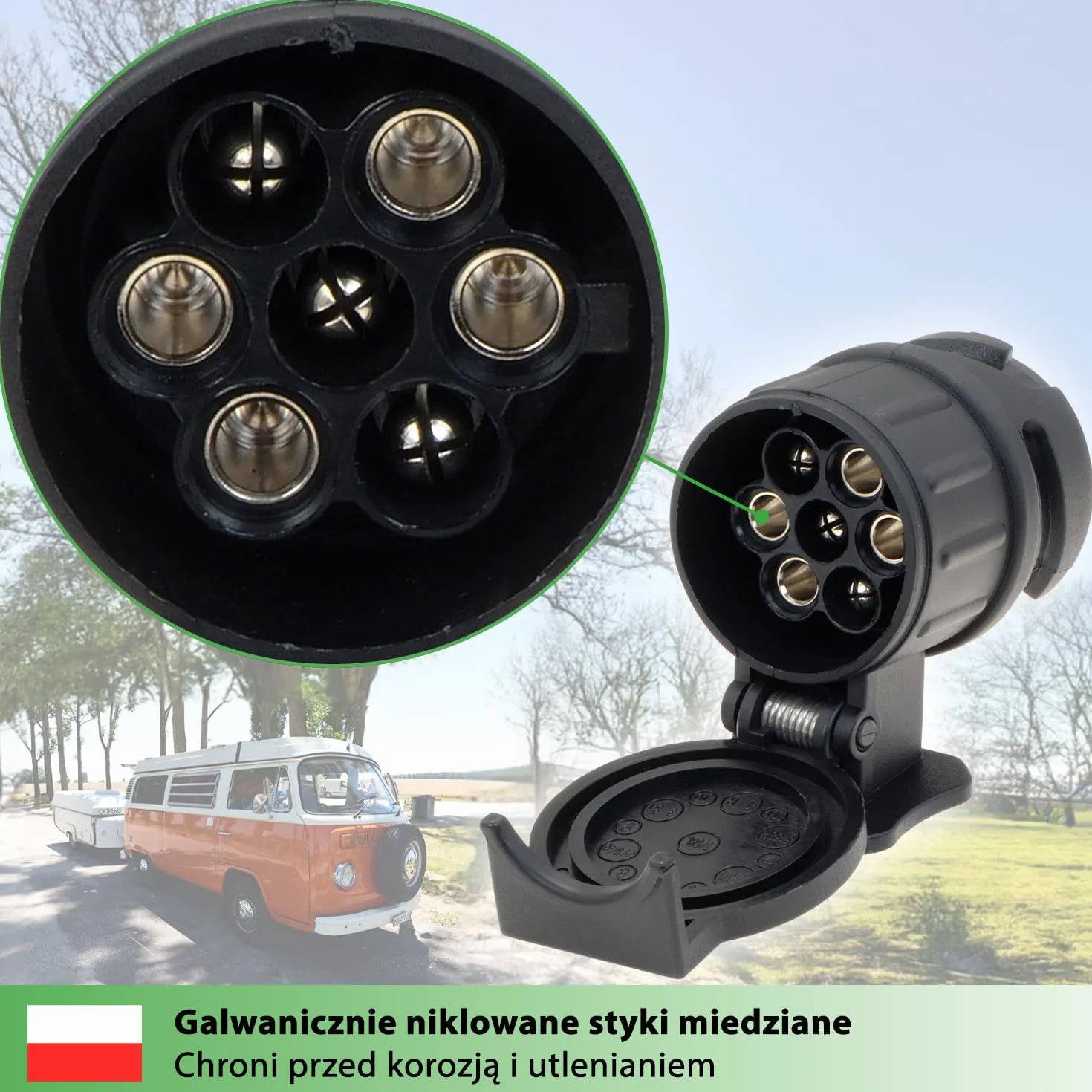Fouraces Adapter do Przyczepy 13 do 7 Pin Czarny