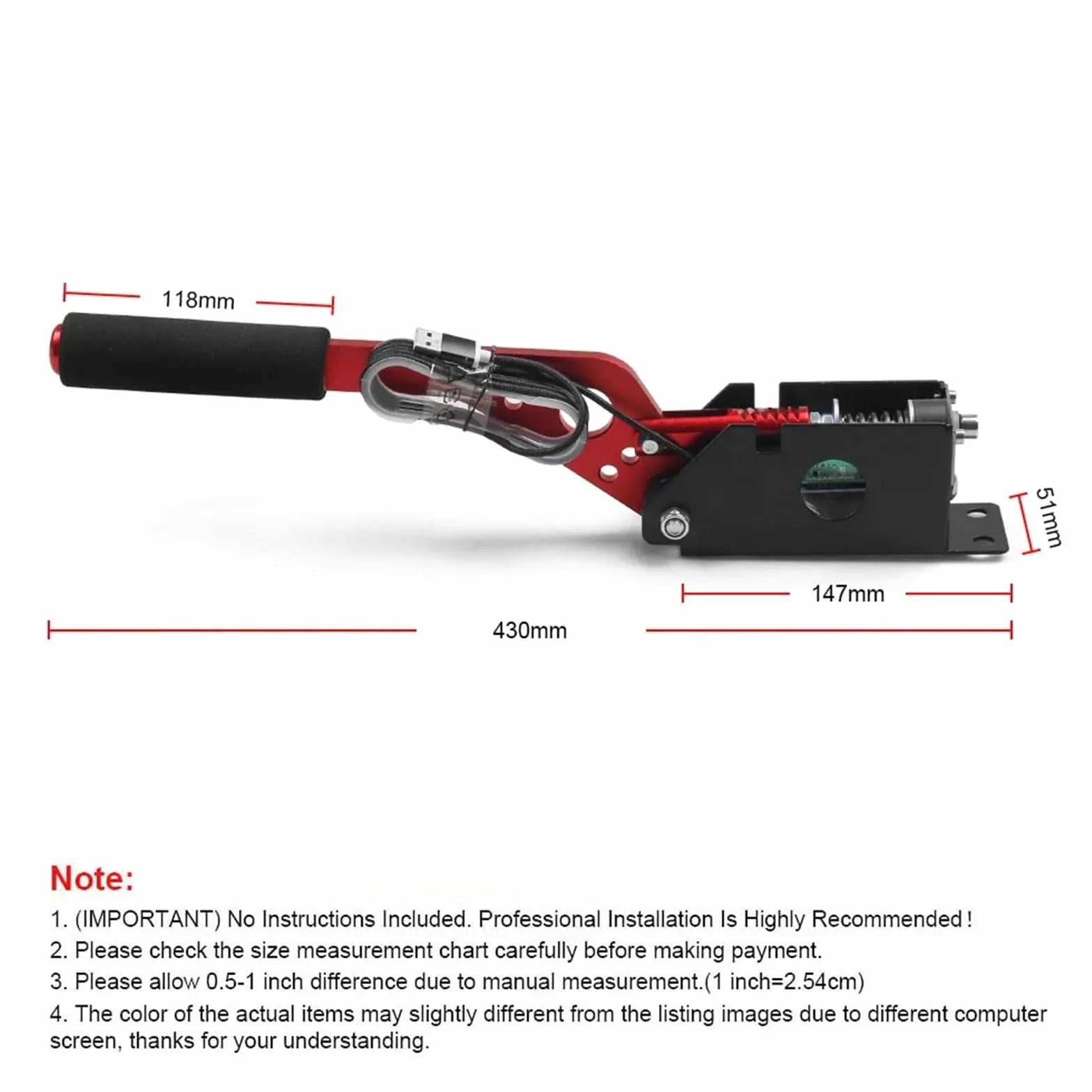 Dźwignia Hamulca Ręcznego płyta do hamulca ręczne Hamulec ręczny SIM USB do gier wyścigowych G25/27/29 T500 Fanatecosw Dirt Rally ze stałym uchwytem BX102129 Hydrauliczny hamulec ręczny(Blue)
