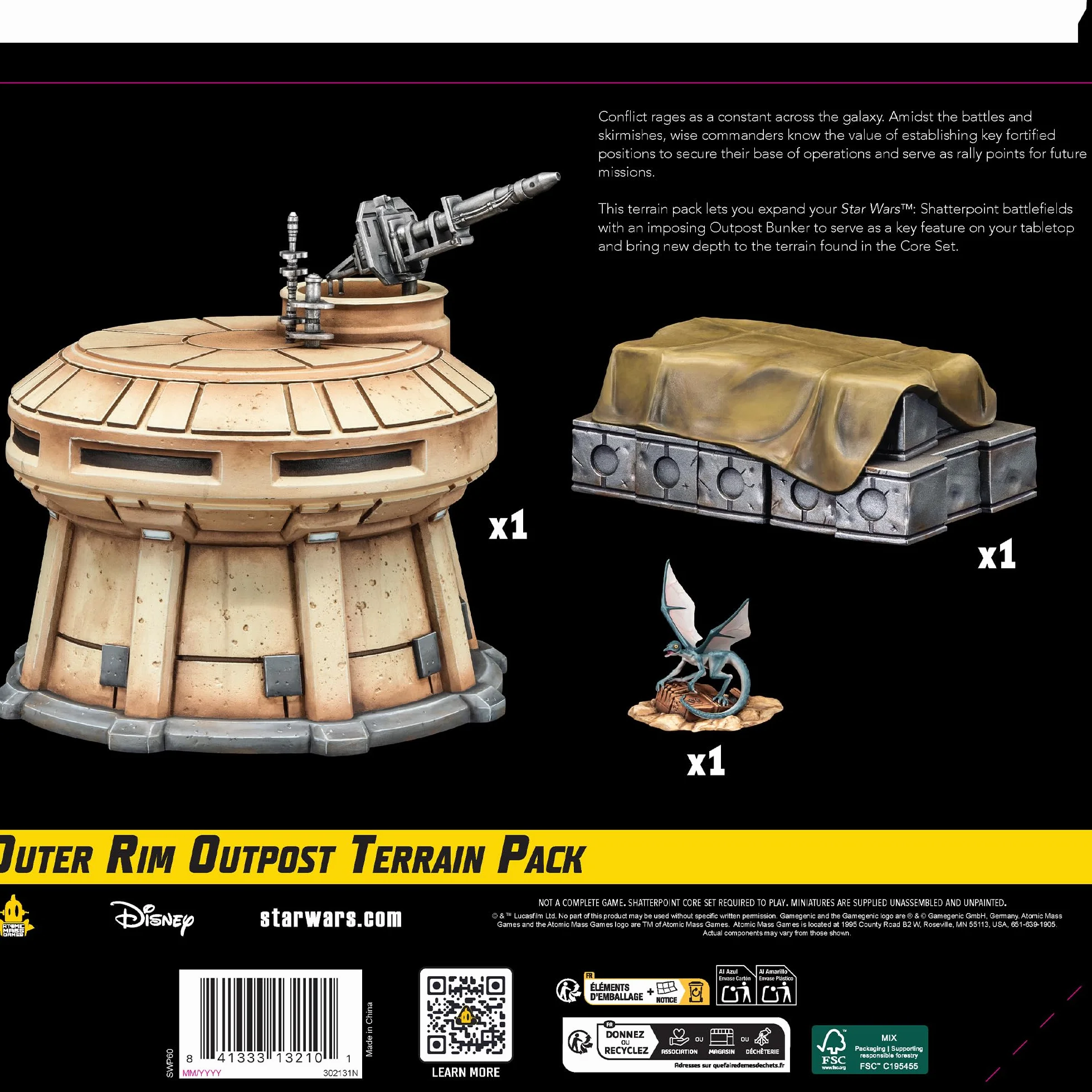 asmodee, Star Wars: Shatterpoint – Outer Rim Outpost, Terrain-Expansion, Atomic Mass Games, Tabop, 2 Players, from Age 14+, 90-120 minut, angielski, francuski i hiszpański