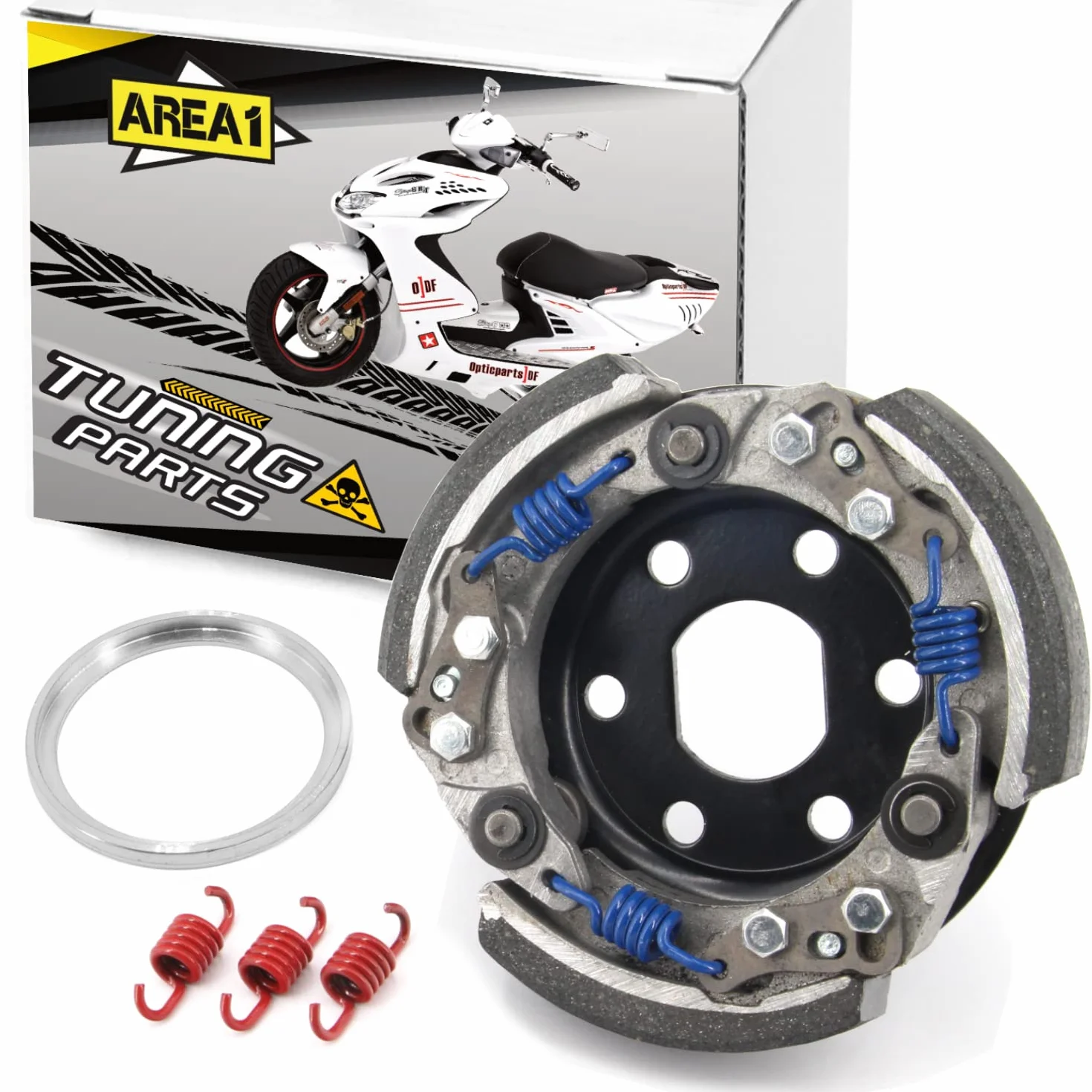 Area1 Tuning Sport sprzęgło regulowane D=112 (110 mm) 50 ccm 2-suwowy kompatybilne z Explorer Race GT50 AGM Luxxon Rivero Mawi Tauris Speedjet Rivero (1E40QMB)