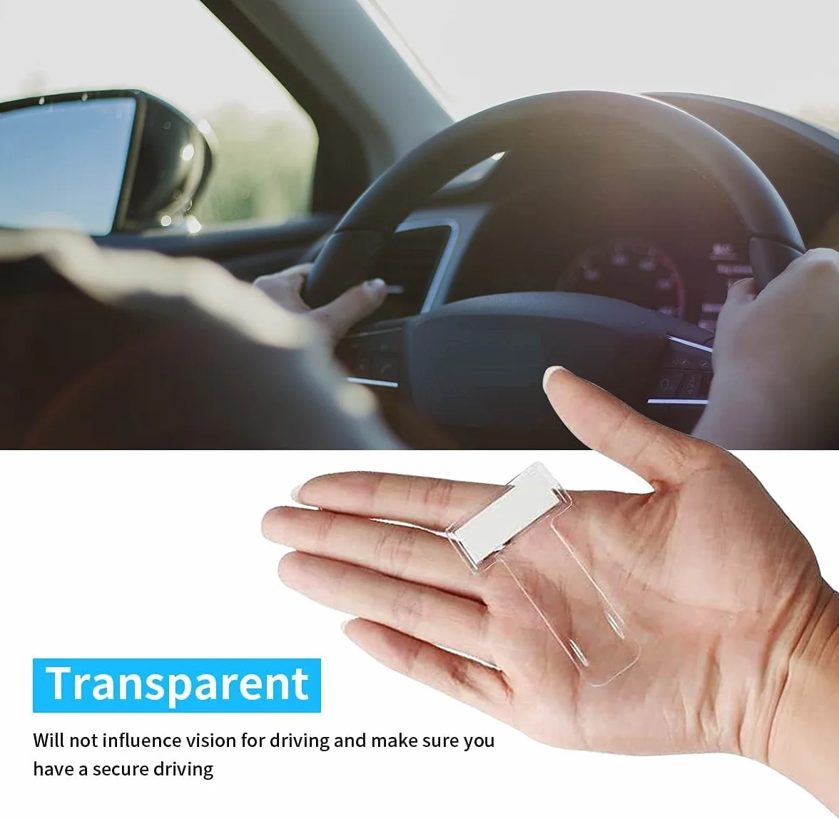 Voarge Uchwyt na bilet parkingowy, 5 sztuk, przezroczysty uchwyt na przednią szybę samochodu, uchwyt na bilet, przezroczysty uchwyt samochodowy, klips informacyjny, uchwyt na paszport