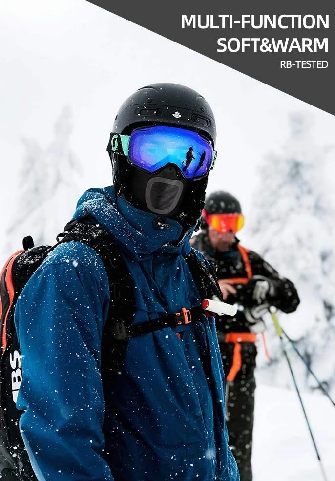 ROCKBROS Kominiarka, Nakrycie Głowy, Oddychająca, Zimowa Czapka Balaclava do Sportów Outdoorowych, na Rower, Motocykl, Snowboard, Odblaskowa, Wiatroszczelna, Antykurzowa, Męska, Damska