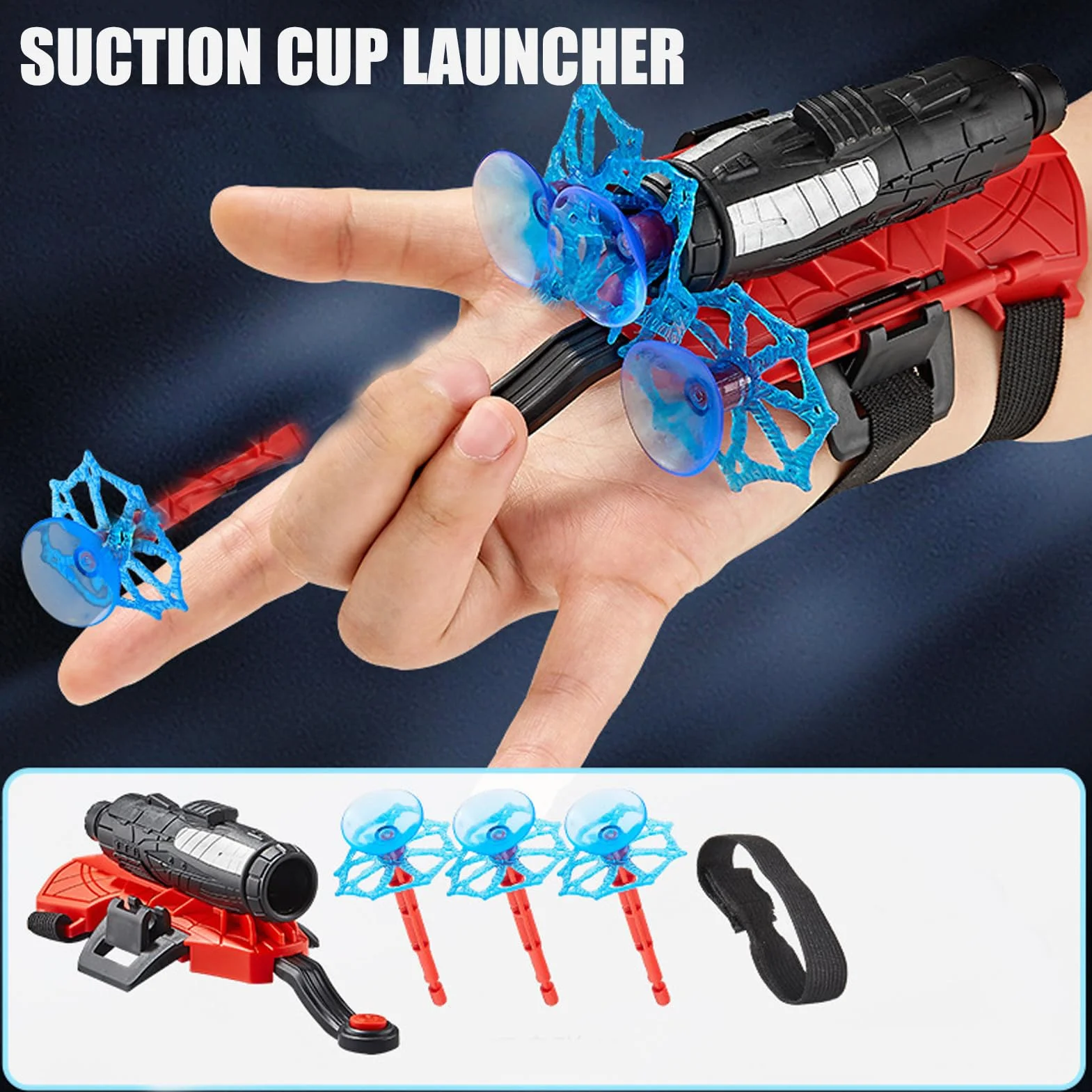 Super Spider Launcher, zestaw 2 rękawic dla dzieci, pająk bohater, rękawice Spiderman, Web Shooter, zabawka na nadgarstek, zestaw zabawek do cosplay