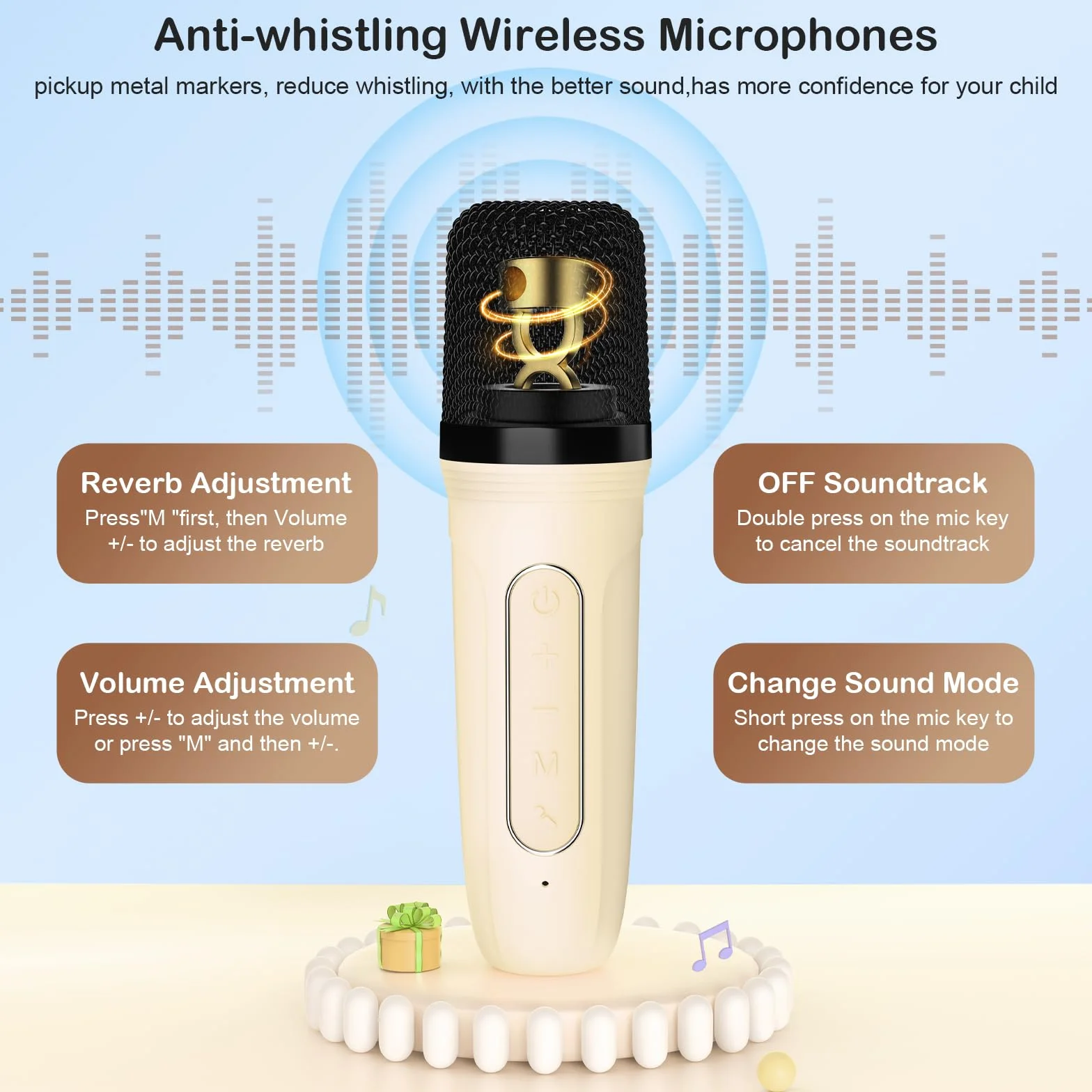 JYX Maszyna do karaoke dla dzieci i dorosłych, mini przenośny głośnik Bluetooth z mikrofonem, głośnik do karaoke z obsługą kart SD, USB, prezent urodzinowy i zabawka dla dziewcząt/chłopców