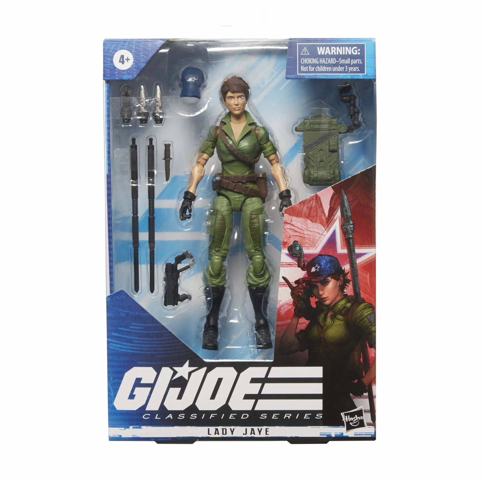 G.I. Joe Hasbro Classified Series Lady Jaye Figurka 25 Wysokiej jakości zabawka z kilkoma akcesoriami, skala 15,2 cm, z niestandardowym opakowaniem Art CS FIGURE ROCKET Żurawina