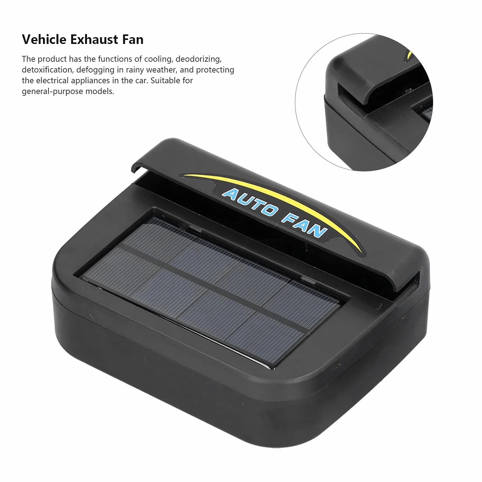 Wentylator Wyciągowy Solarny Samochodowy z Chłodnicą, Automatyczny, Duża Deska