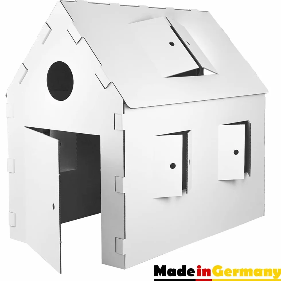 Domek do zabawy dla dzieci, karton do majsterkowania, do domu, kartonu, kartonu, domku do majsterkowania, domku papierowego, domku dla dzieci, do malowania wewnątrz i na zewnątrz Kingpower