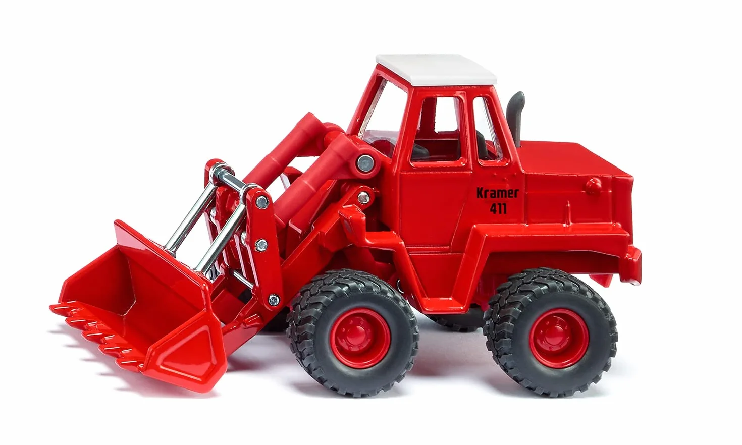 Siku 3563, Ładowarka kołowa Kramer 411, Zabawka dla dzieci, 1:50, Metal,tworzywo sztuczne, Czerwony, Ruchoma łopata i ramię ładowarki, Gumowe opony z głębokim bieżnikiem