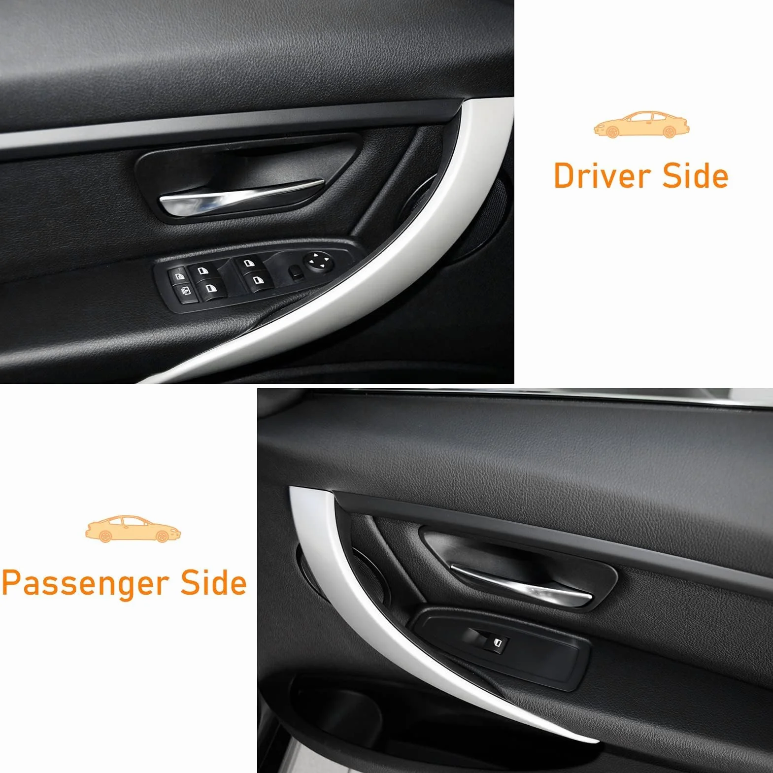 TTCR-II Pokrowce na klamki BMW serii 3, 4 F30/F31/F34/F80, 320i, 328i, 330i, 335i, F32/F33/F36, 428i, 435i, osłony uchwytów pasażera i kierowcy