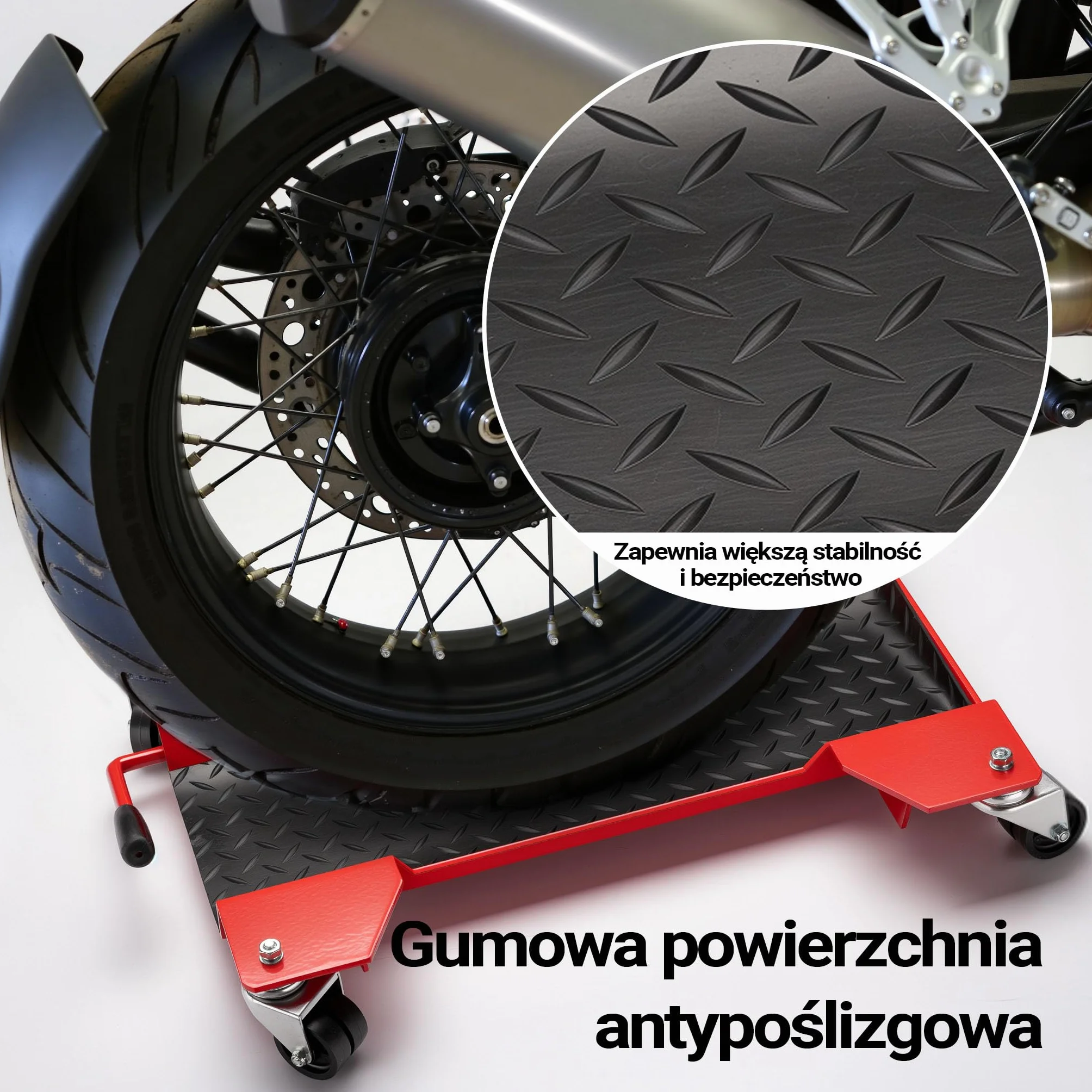 Wiltec Platforma manewrowa pod motocykl na stopkę centralną, nośność 250 kg
