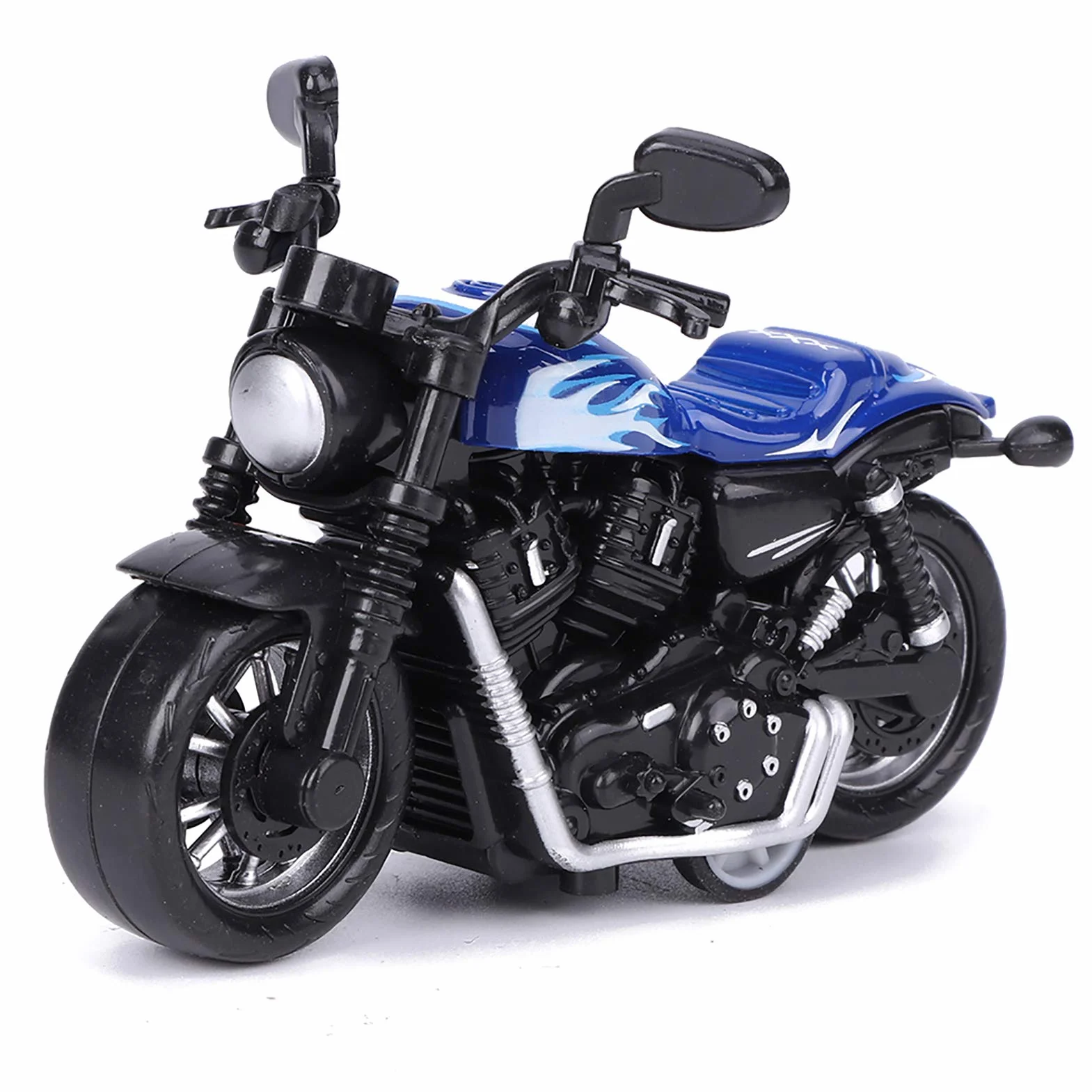 Aluminiowa zabawka motocyklowa Wysoka symulacja Model motocykla Pojazd typu pull-back Zabawka dla dzieci Zestaw upominkowy z zabawkami intelektualnymi (niebieski)