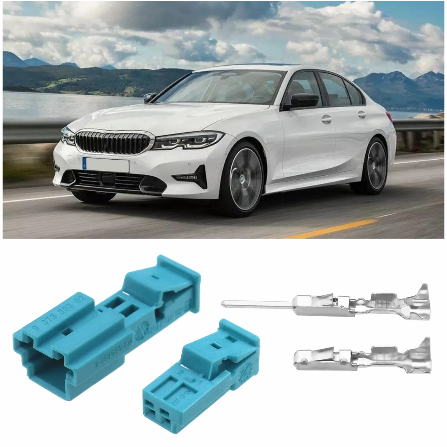 2 zestawy 2-pinowe złącze wiązki przewodów samochodowych męskie i żeńskie wodoodporne złącze elektryczne wtyczka 61132360043 61138373583 do samochodowych urządzeń elektrycznych