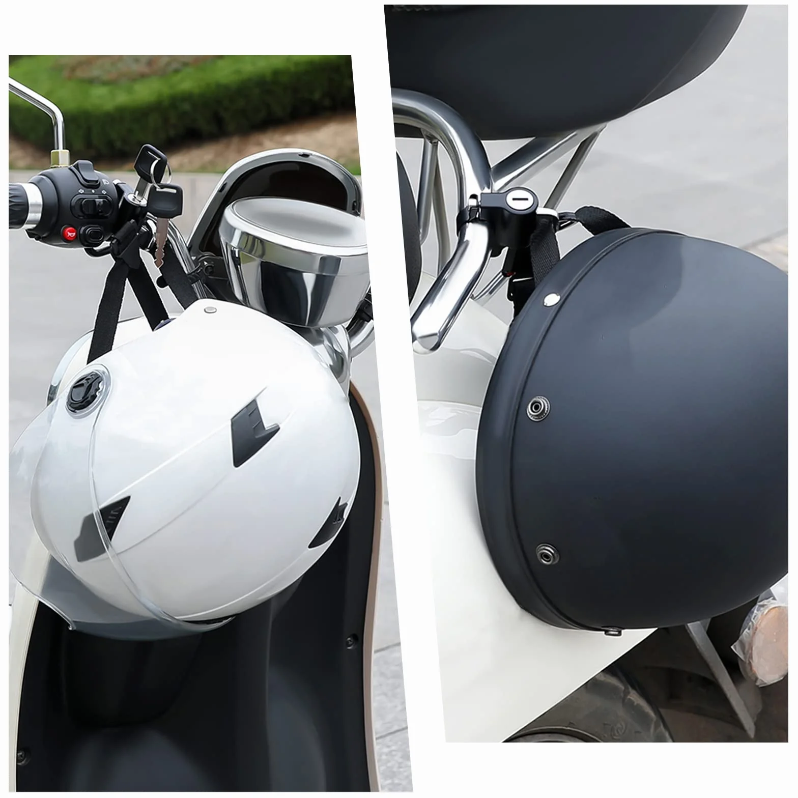Zamek na kask motocyklowy 2 sztuki uniwersalny do kierownicy 22-28 mm