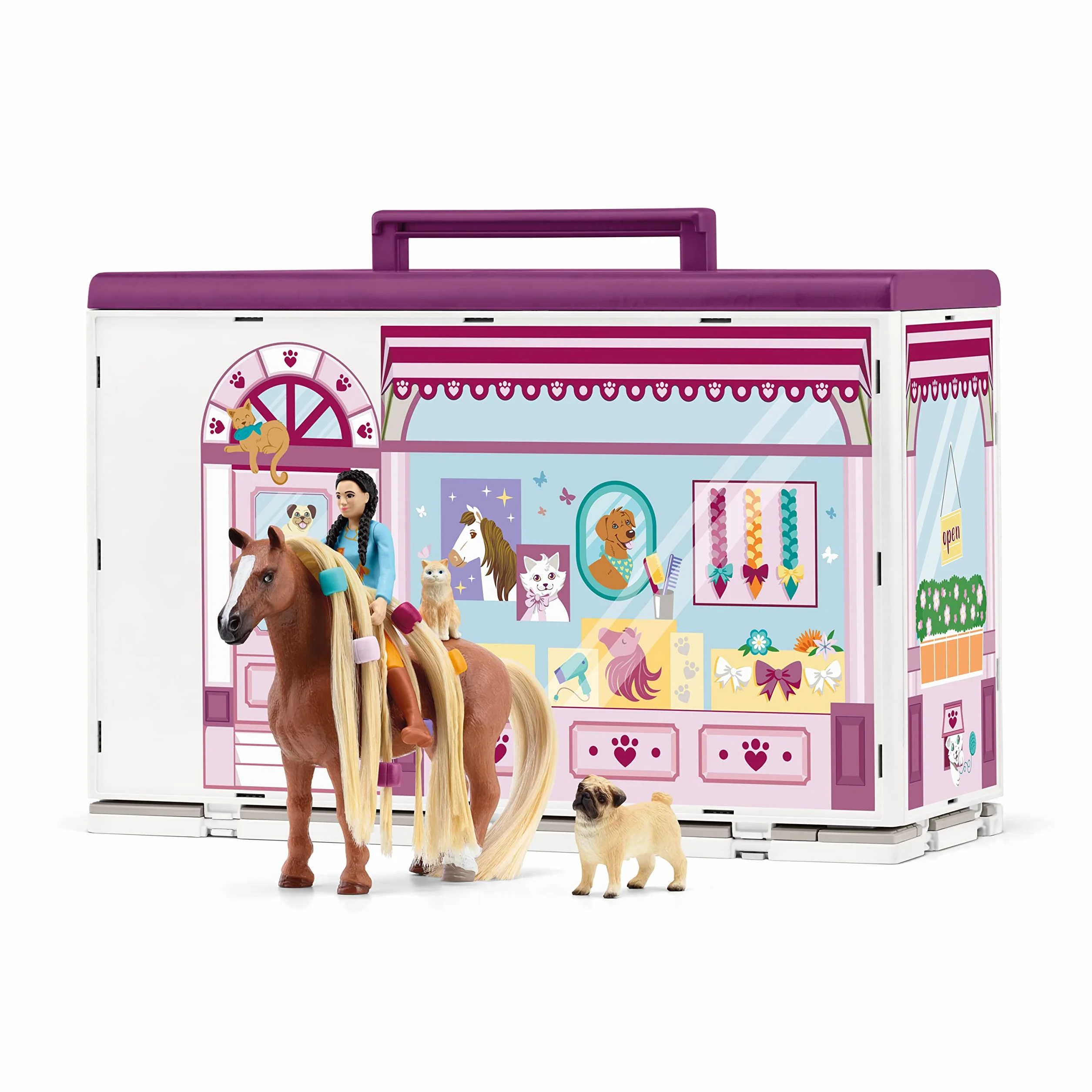 schleich 42614 Salon piękności dla zwierząt, od 4 lat, HORSE CLUB Sofia's Beauties - Zestaw do zabawy, 18 kawałki