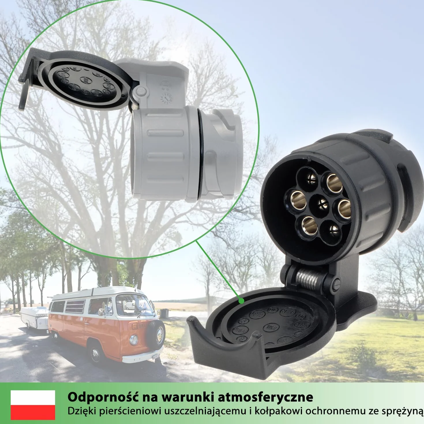 Fouraces Adapter do Przyczepy 13 do 7 Pin Czarny