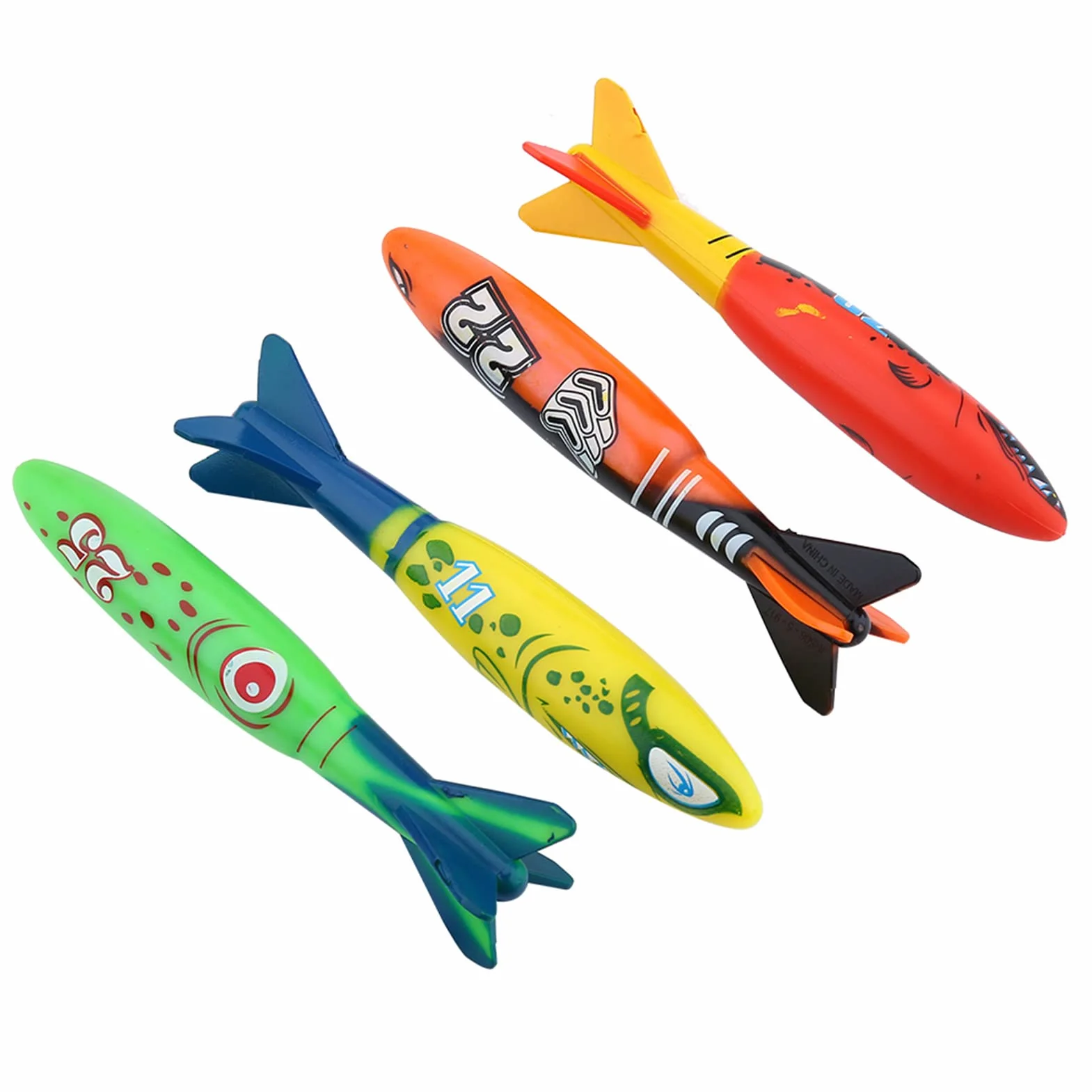 Vgeby Nurving Torpedo Toys, 4 sztuki zabawki treningowe nurkowe zabawki sportowe dla dzieci Podwodna gra