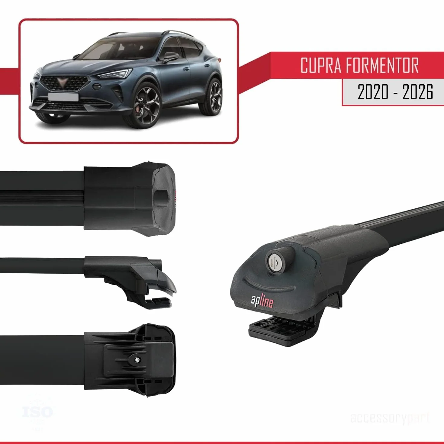 Cupra Formentor ACE-1 Aluminiowe poprzeczki dachowe Czarny 2 szt.