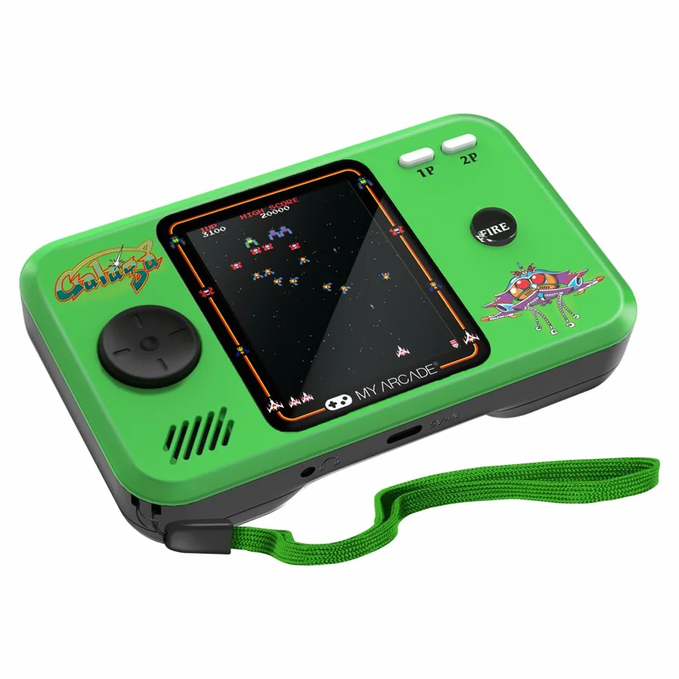 My Arcade Pakiet Pocket Player Galaga: oficjalnie licencjonowana, przenośna konsola do gier, etui podróżne, osłona ekranu w zestawie