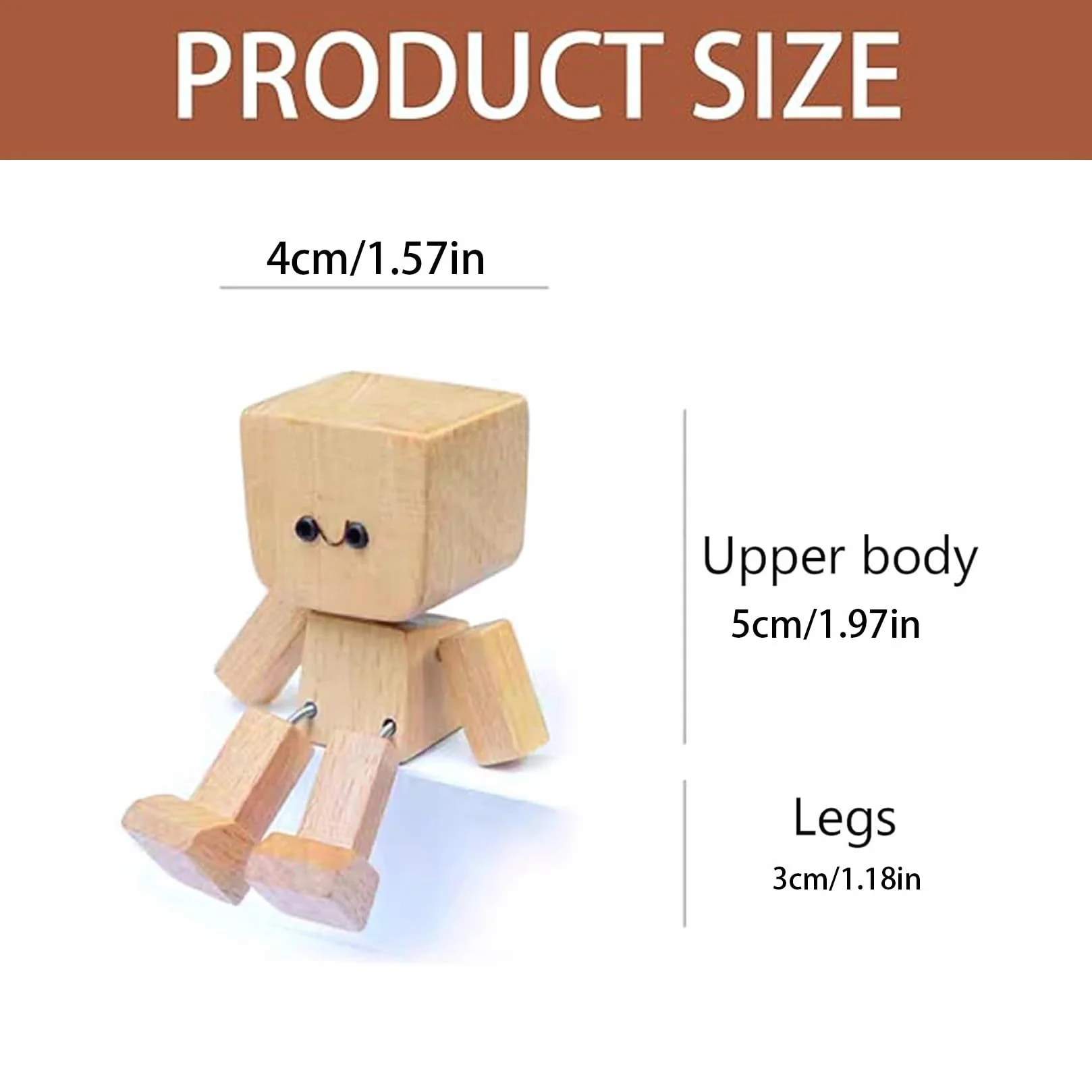 Shaking Wooden Man figurka z 12 wymiennymi wyrażeniami na desce rozdzielczej, dekoracja samochodu, akcesoria do wnętrza samochodu
