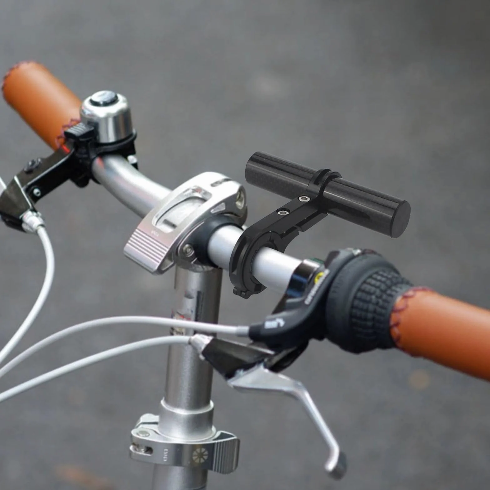 ANBOO Przedłużenie kierownicy rowerowej, 2 sztuki, przedłużenie kierownicy z pojedynczym klipsem, do motocykla, prędkościomierza, światła, telefonu komórkowego, motocykla, 2 sztuki