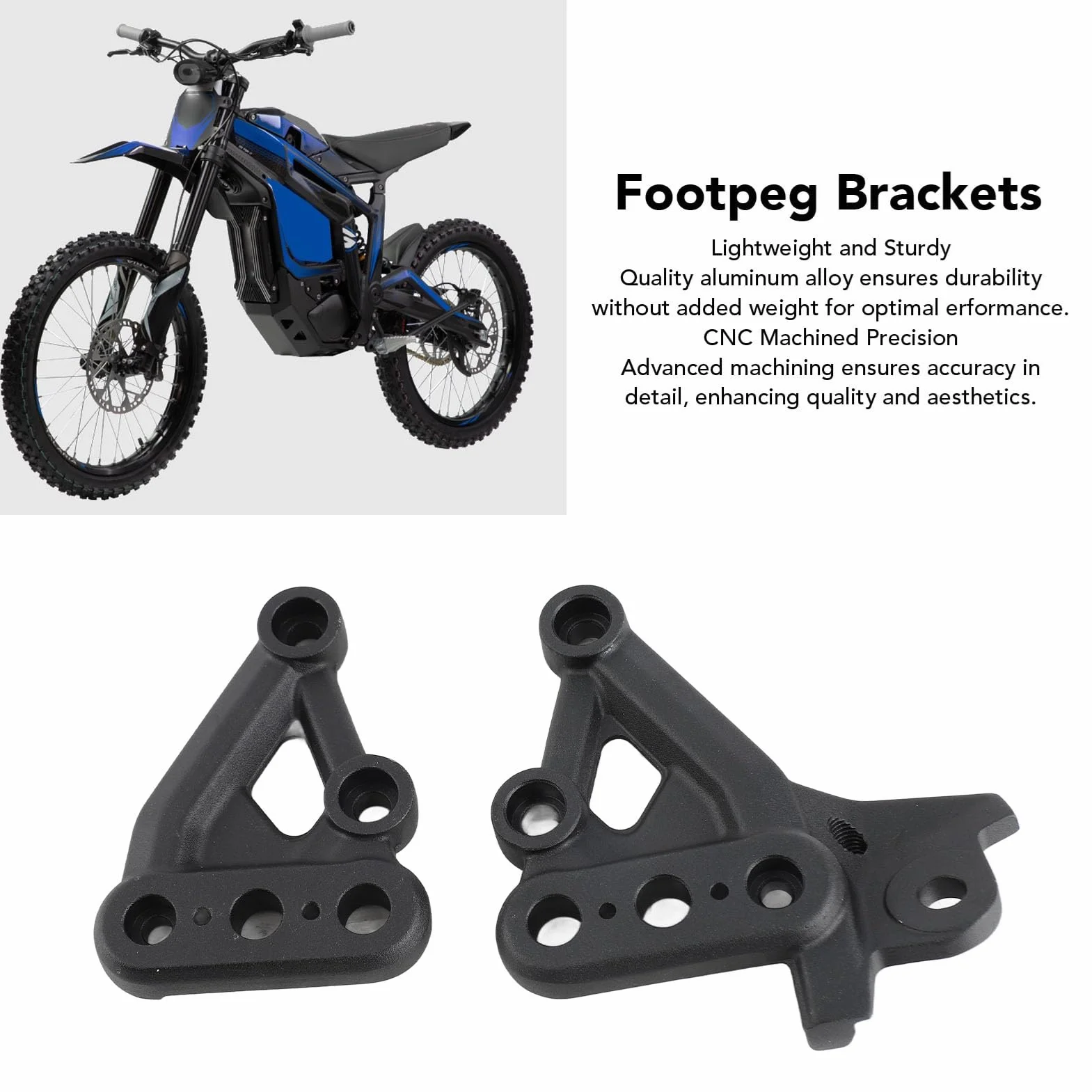 Generic Uchwyt na Podnóżki Obrabiany CNC dla Talaria Sting X3 MX3 MX4 Czarny dla Entuzjastów Motorów Terenowych