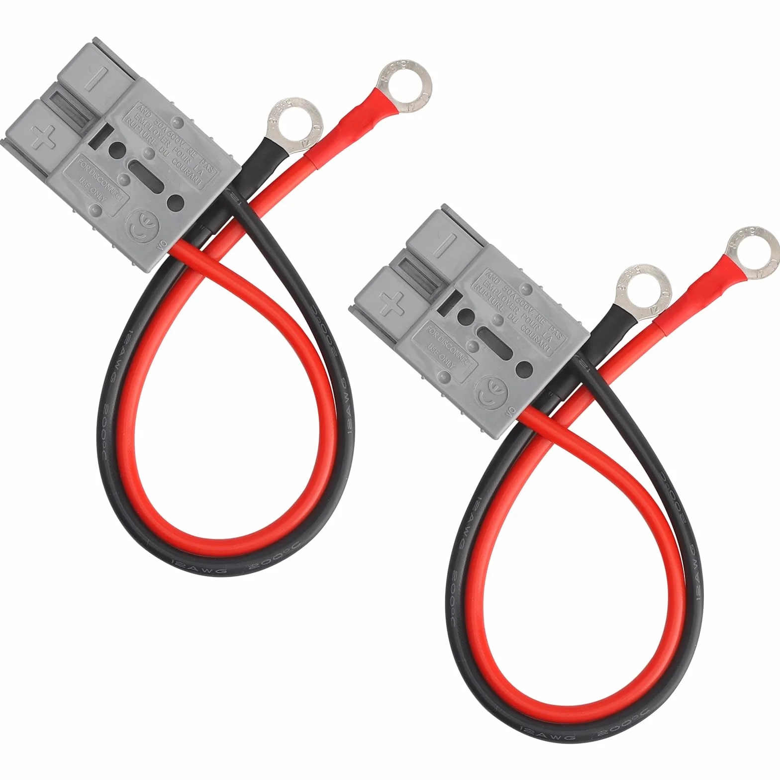 Wtyczki Anderson 50 A 600 V z kablem 12 AWG o-ring do baterii