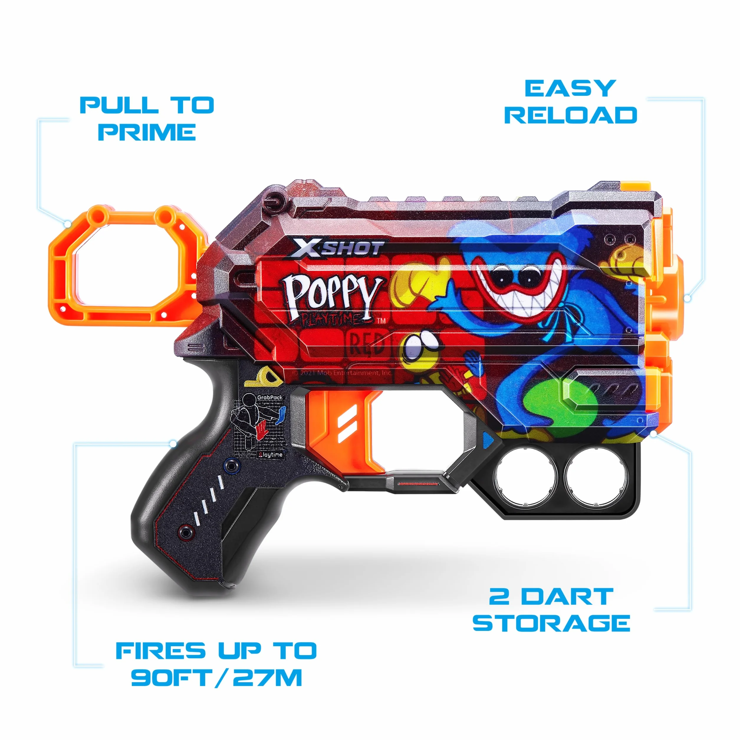 X-Shot Skins Menace Poppy Playtime Dart Blaster 2PK - Jumpscare + Toony, 16 rzutków autorstwa ZURU