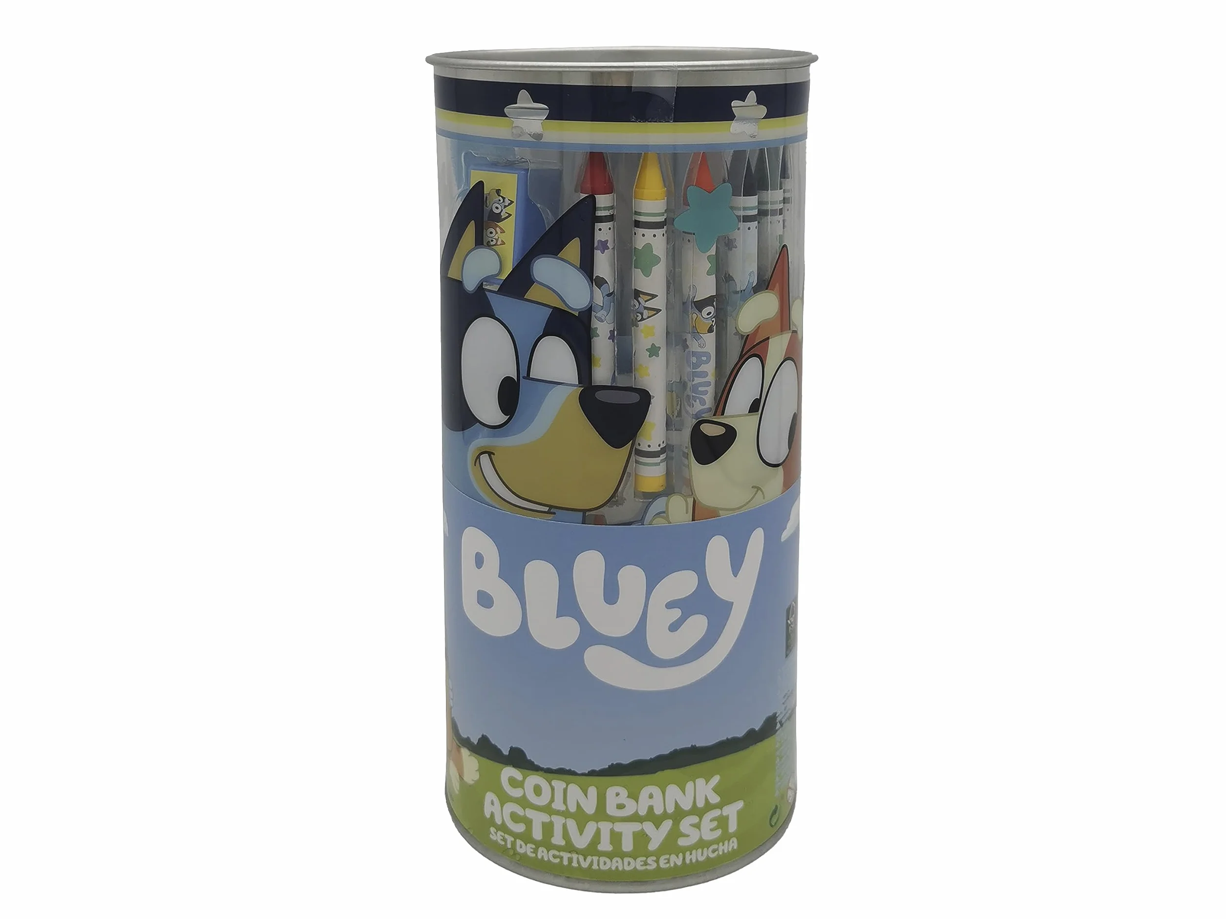 Bluey zestaw do rysowania, zestaw papeterii, materiały do rysowania, rękodzieło, skarbonka, farby, arkusze do rysowania, naklejki, oficjalny produkt (CyP Brands), Biały, 70AA